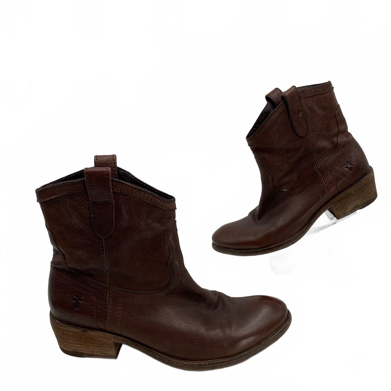 Frye Brown Ankle Boots Bootie Silhouette
