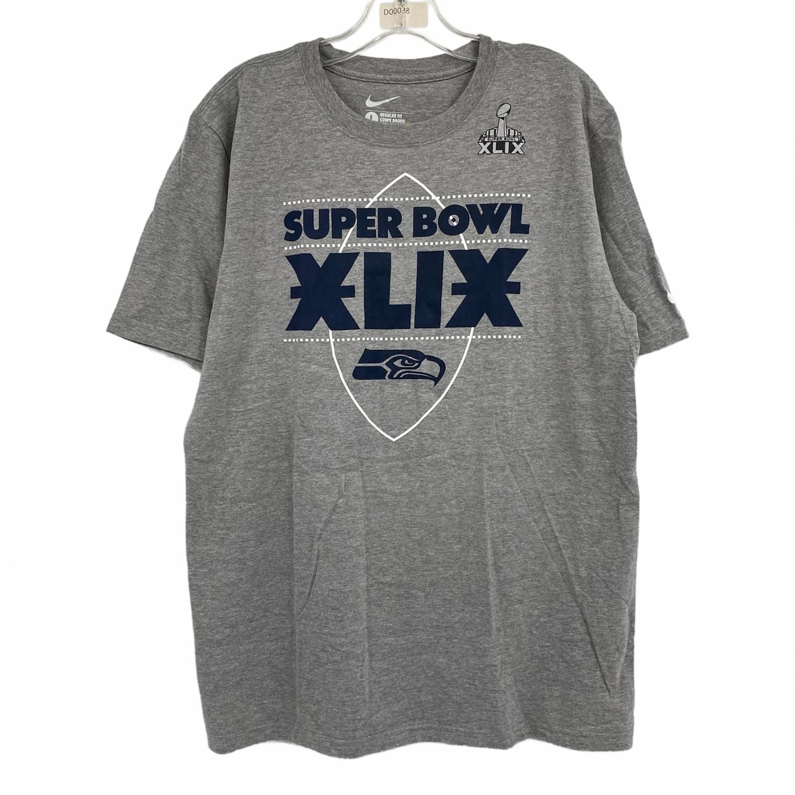 Nike Gray Blue Super Bowl XLIX Seattle Seahawks Short Sleeve Tee