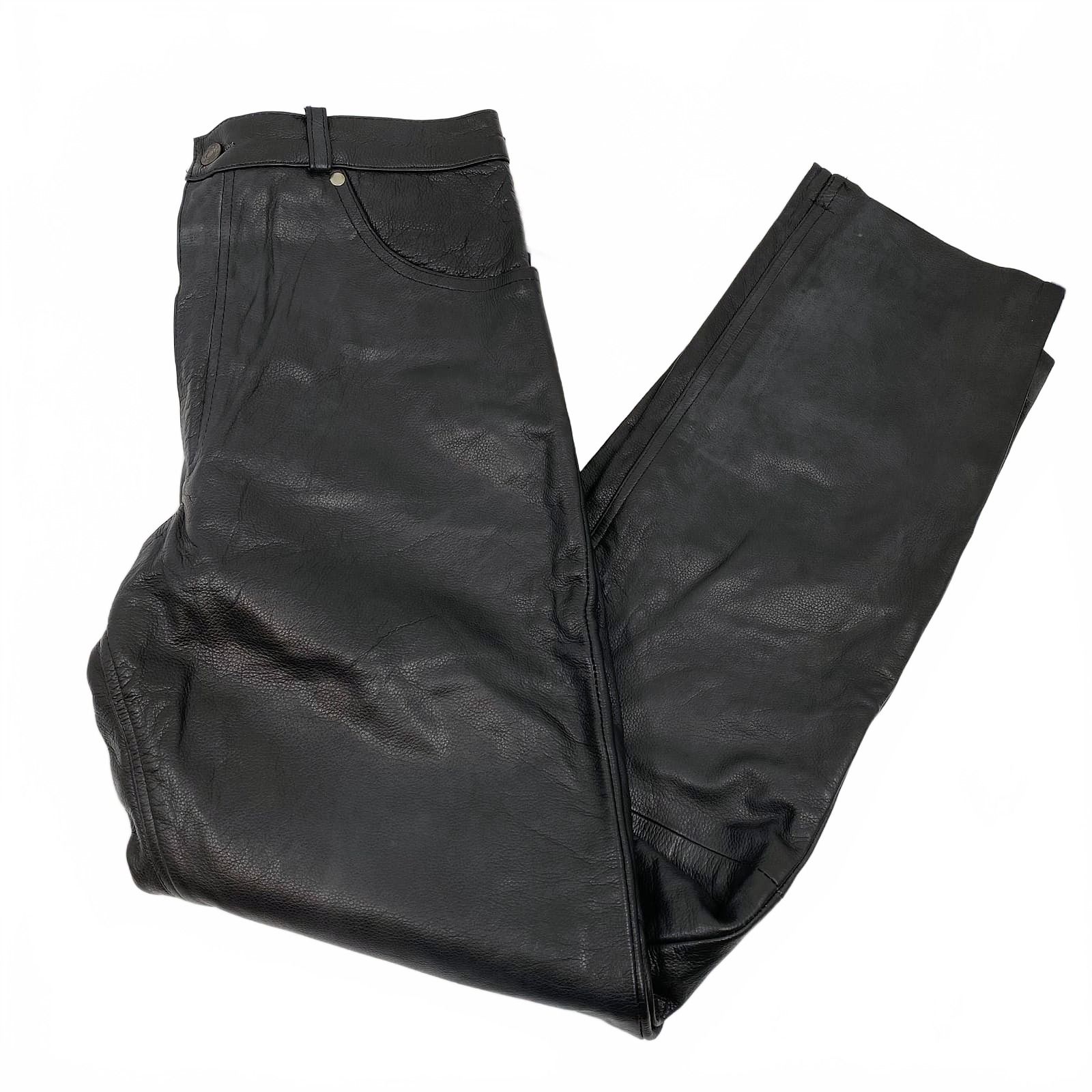 Dream Apparel Black Leather Chino Pants