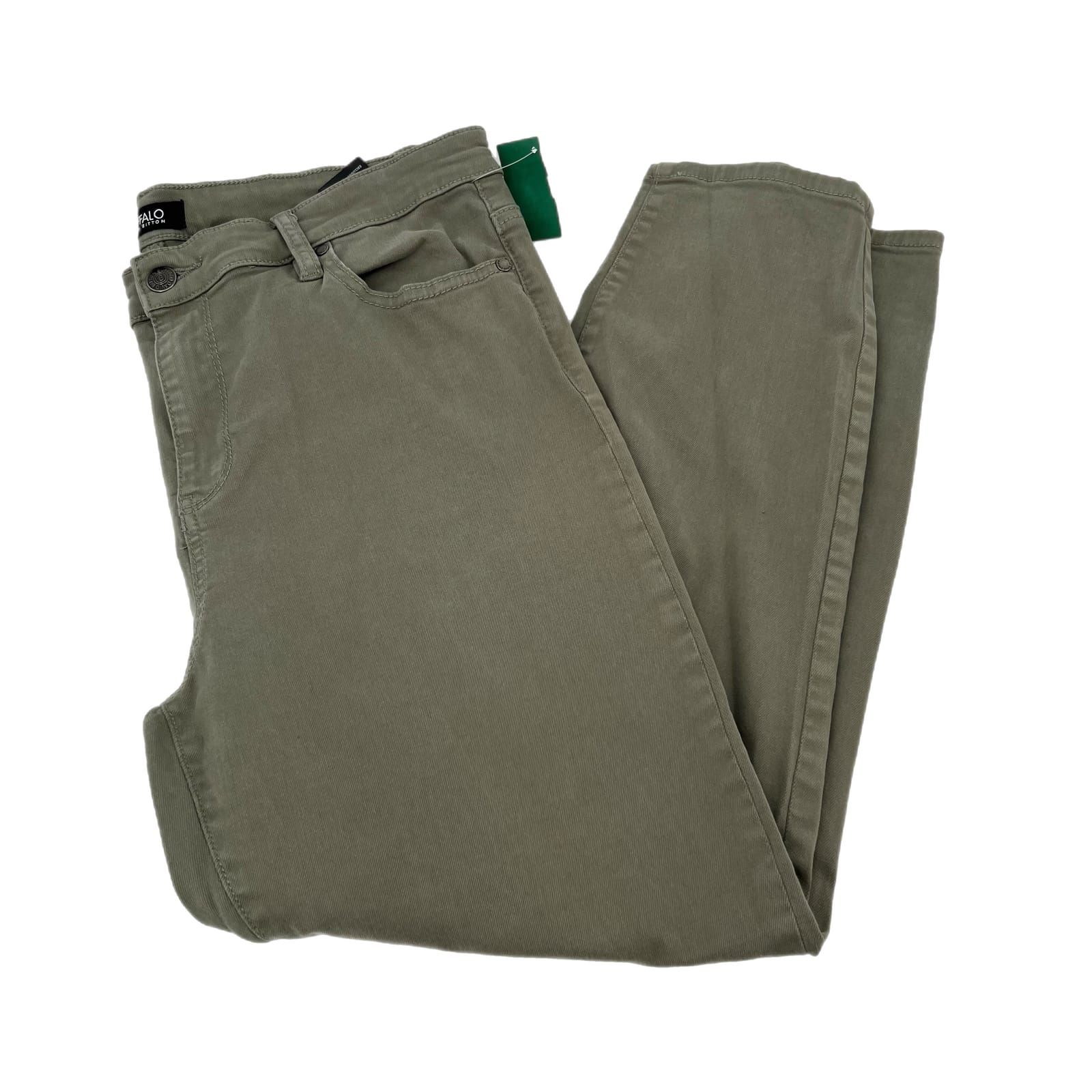 Buffalo David Bitton Green Cotton Straight Leg Pants