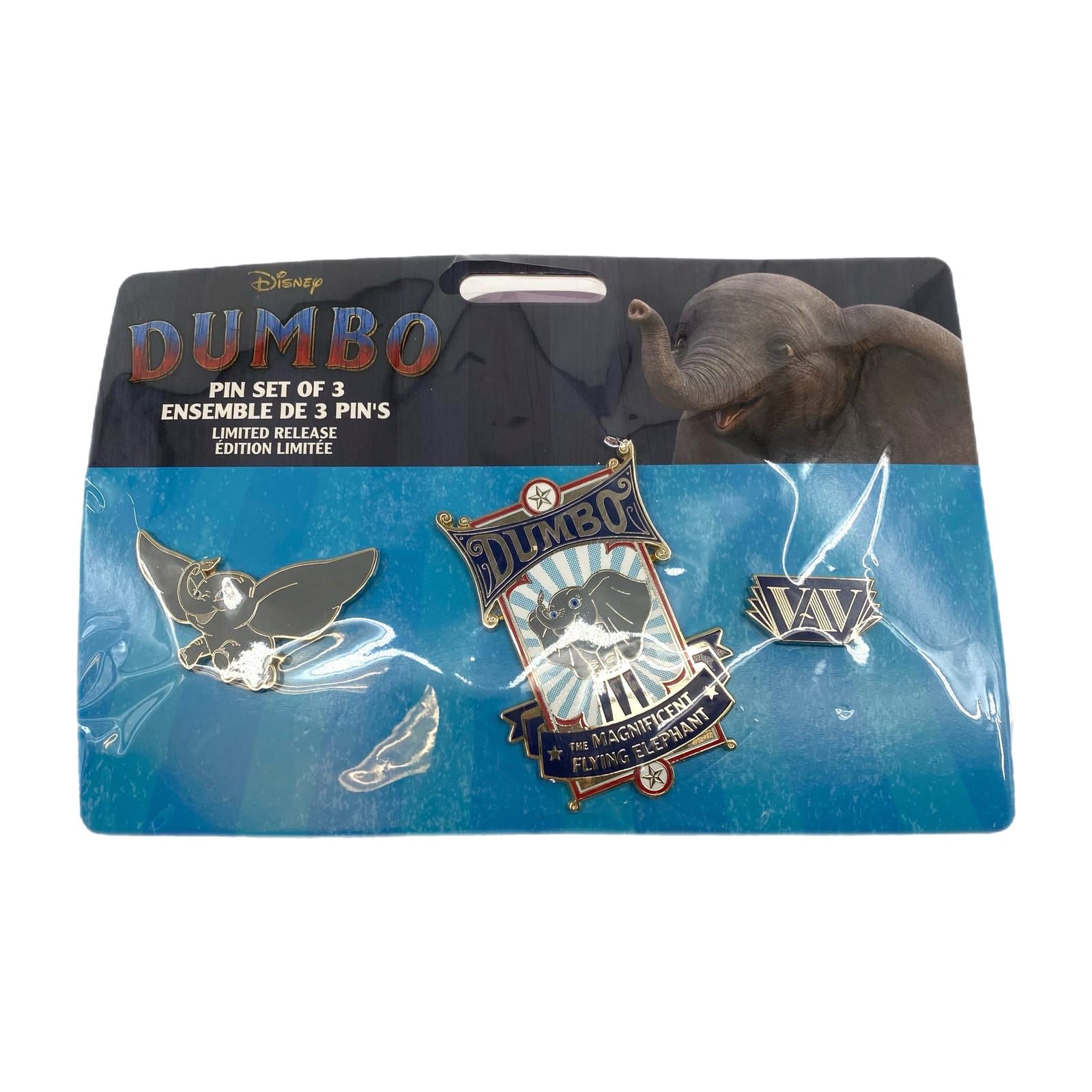 Disney Blue Dumbo 3 Pin Set