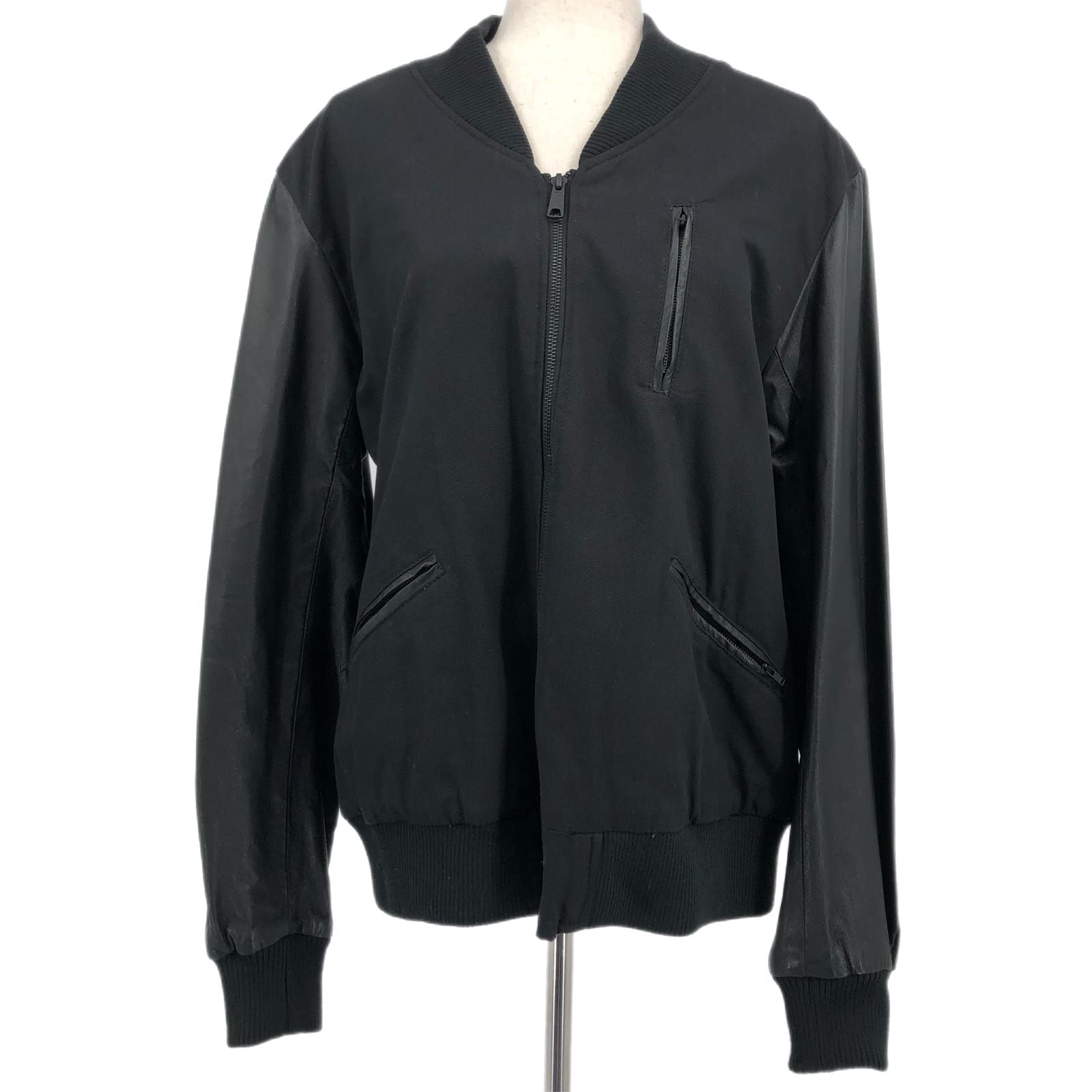RACHEL Rachel Roy Black/Orange Embroidered Varsity Jacket