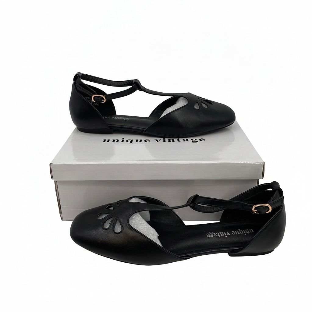Unique Vintage Black Shoes Flat
