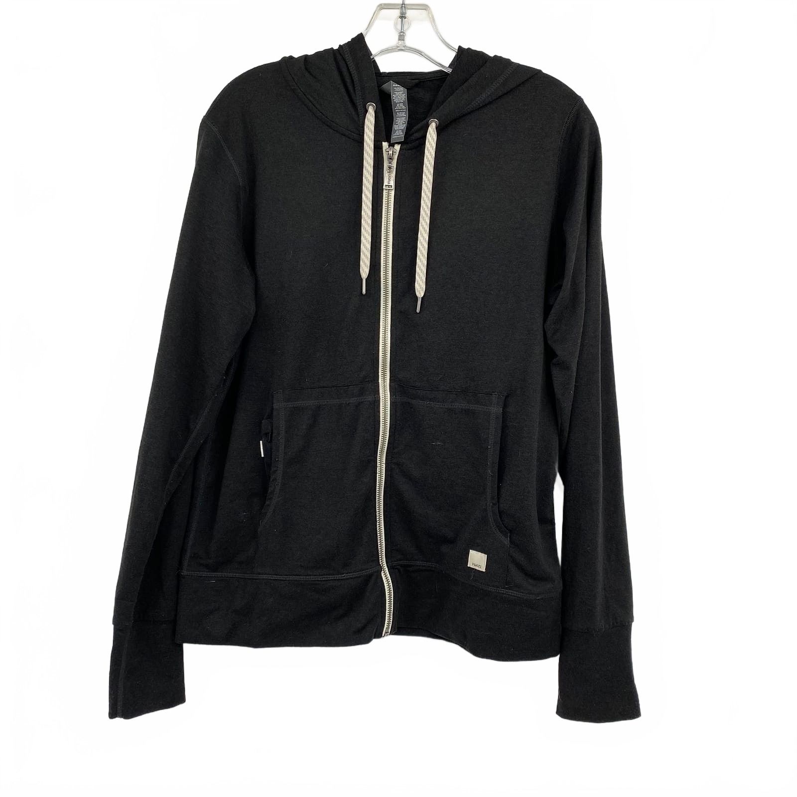 Vuori Black Full-Zip Hoodie Sweatshirt