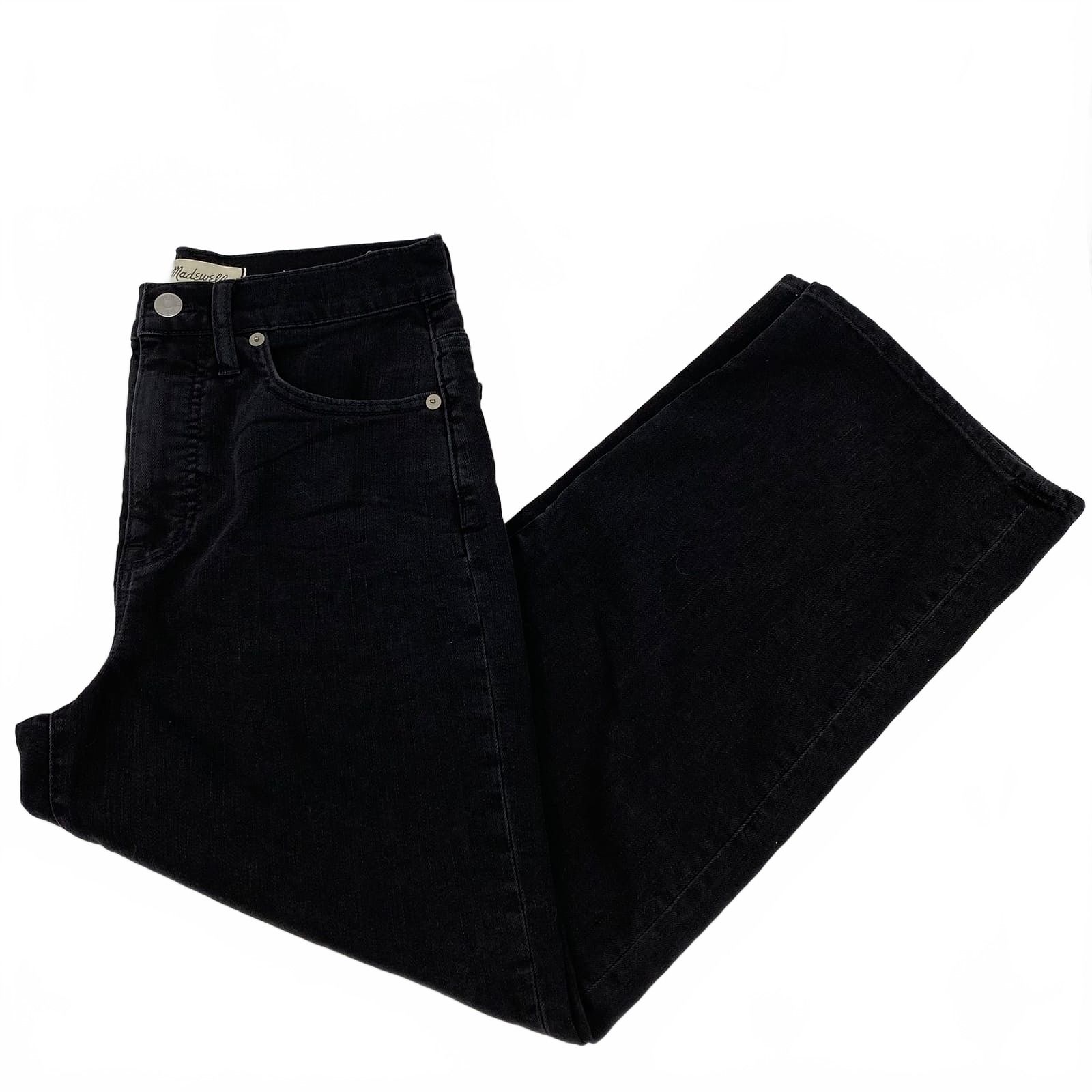 Madewell Black Jeans Slim Wide Leg Crop