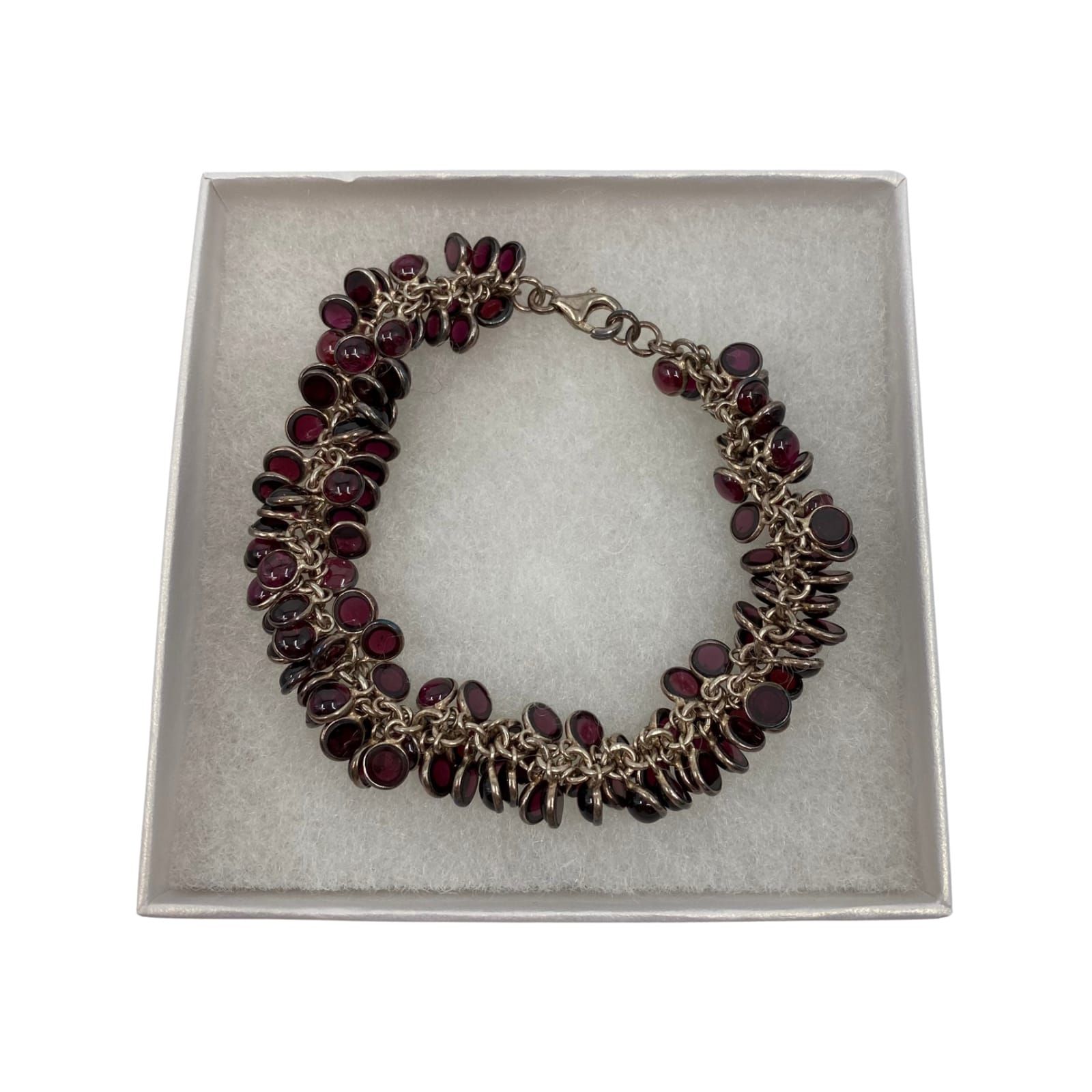 Silpada Purple Garnet Silver Charm Bracelet