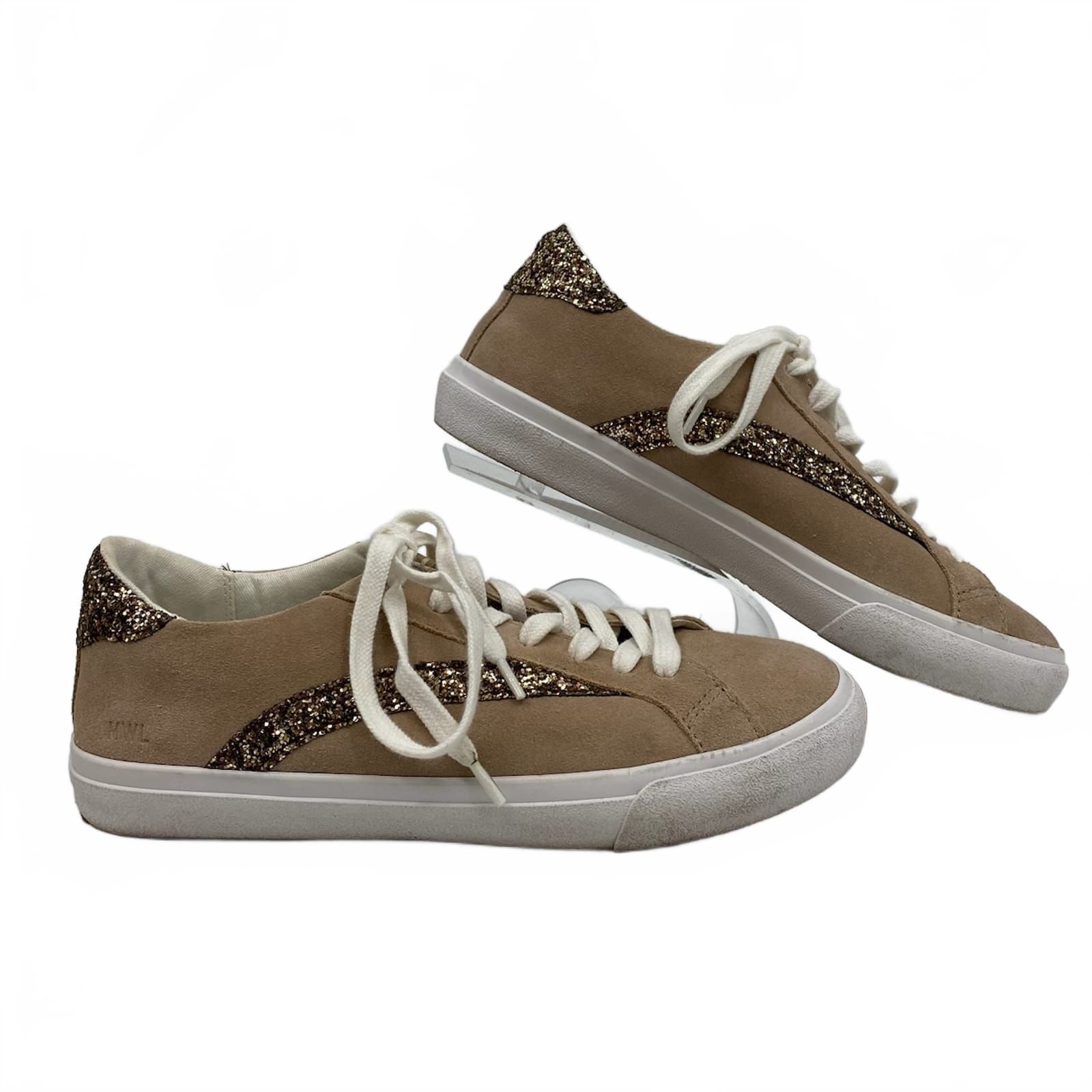 Madewell Brown Suede Glitter Sneakers