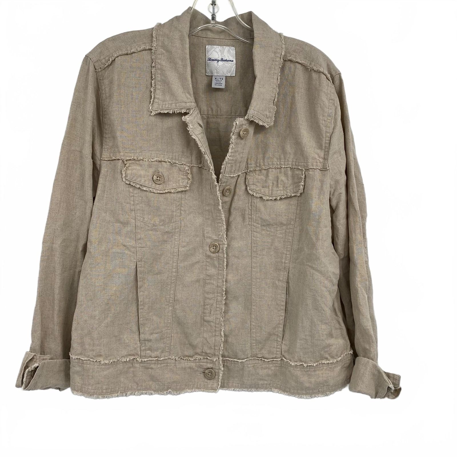 Tommy Bahama Be  Beige Linen Shacket Taupe