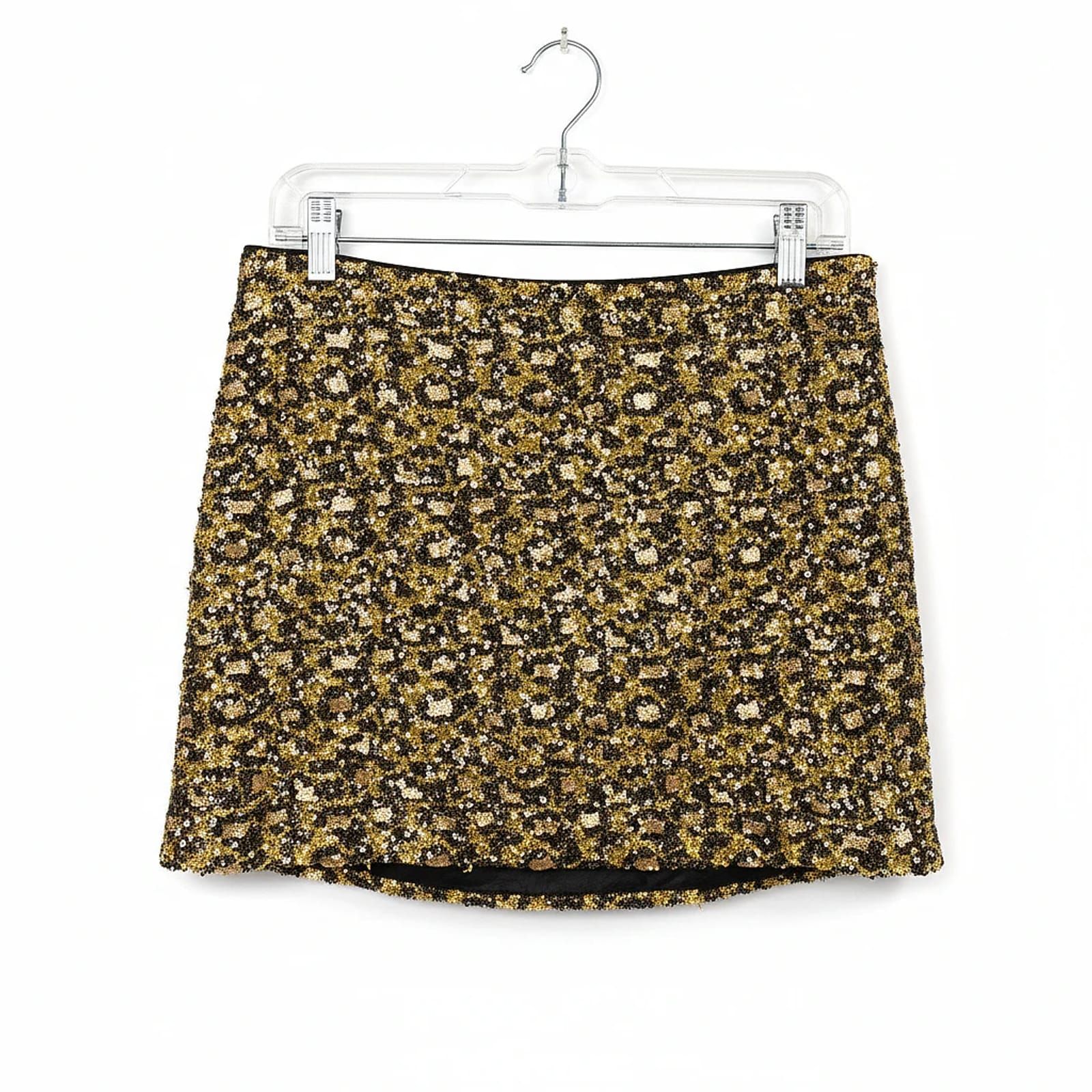 Le Superbe Gold/Black Animal Print Mini Skirt