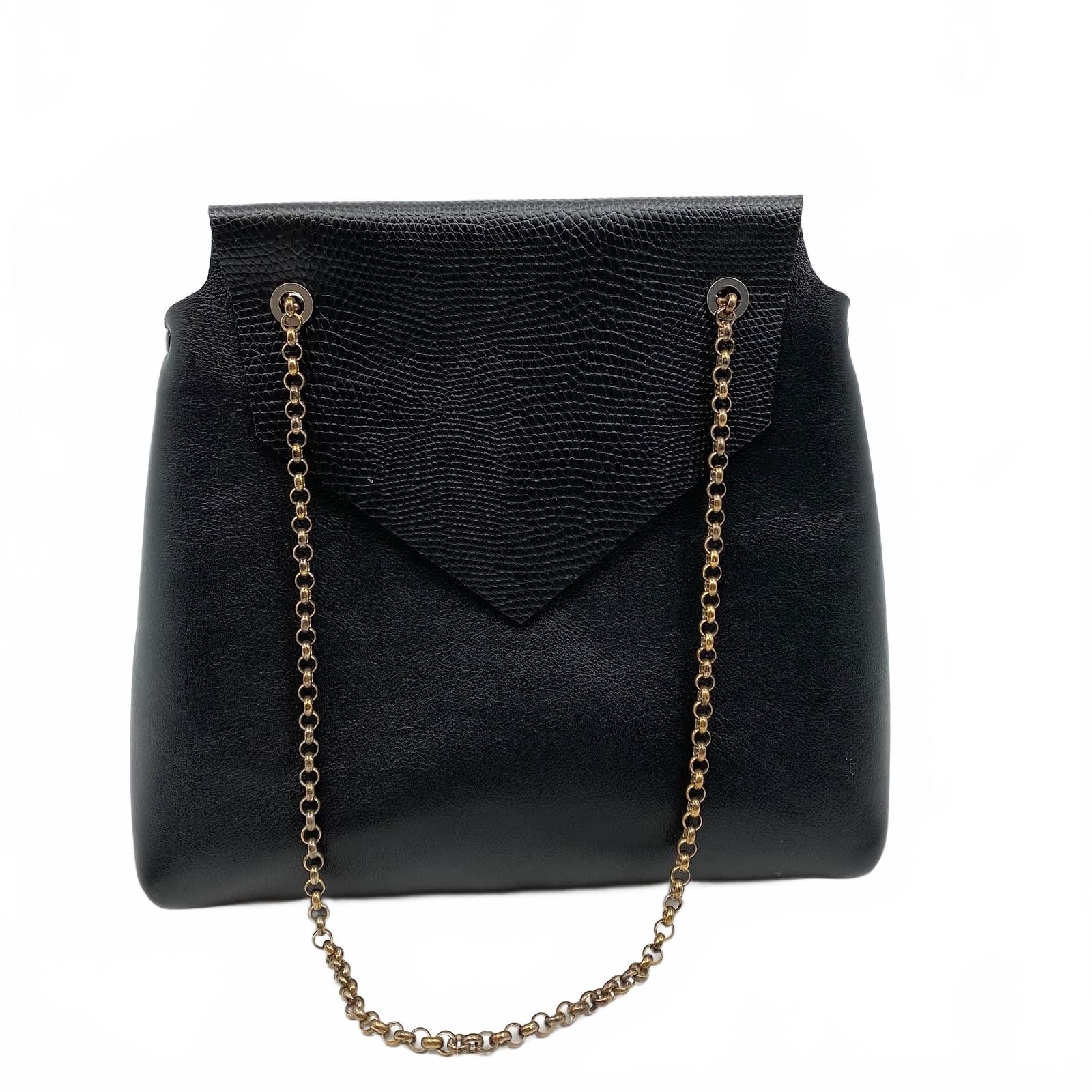Handmade Italian Creativity Black Chain Handle Bag