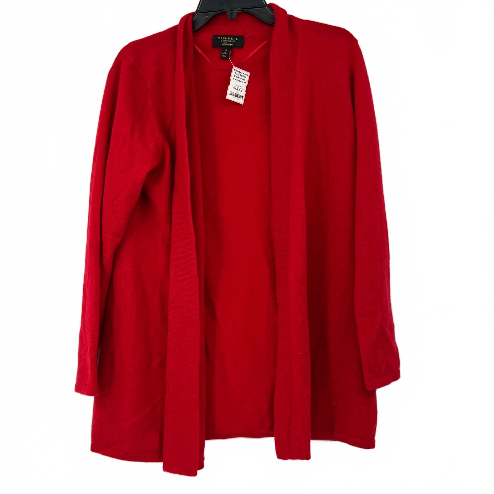 Charter Club Red Cashmere Cardigan