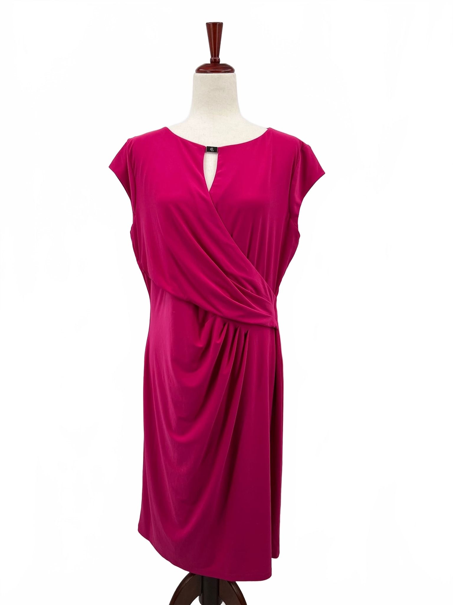 Lauren Ralph Lauren Pink Sleeveless Wrap Midi Dress