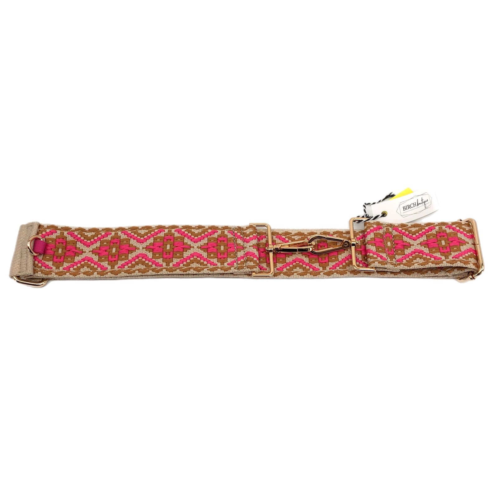 Tan & Pink Argyle/Diamond Buckle Belt