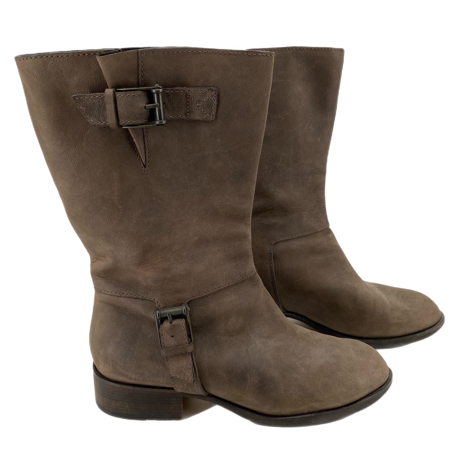 Cole Haan Brown Leather Round Toe Ankle Boots