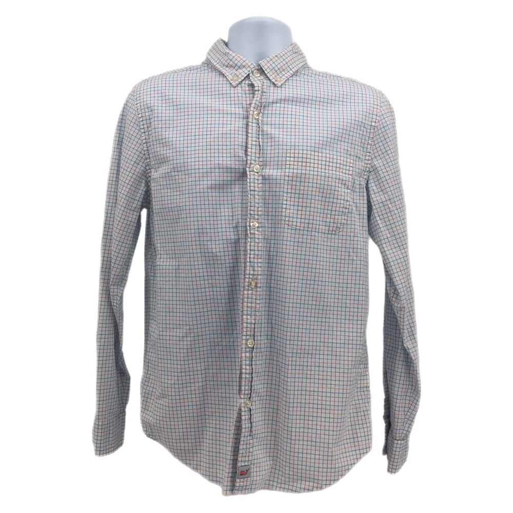 Vineyard Vines White & Pink Slim Fit Button-Up Shirt