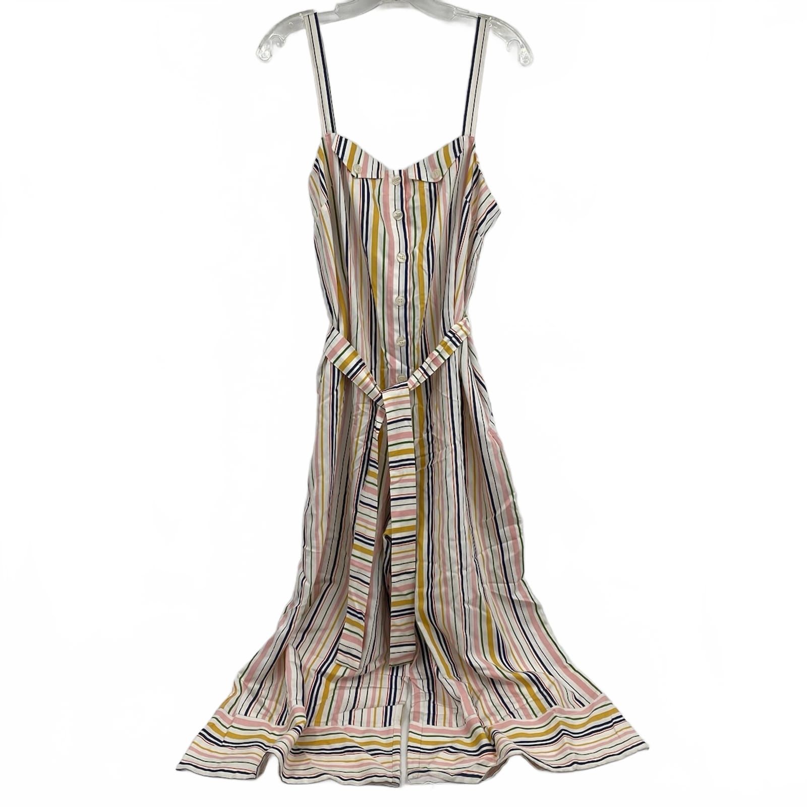 Maeve White Pink Striped Wide Leg Jumpsuit