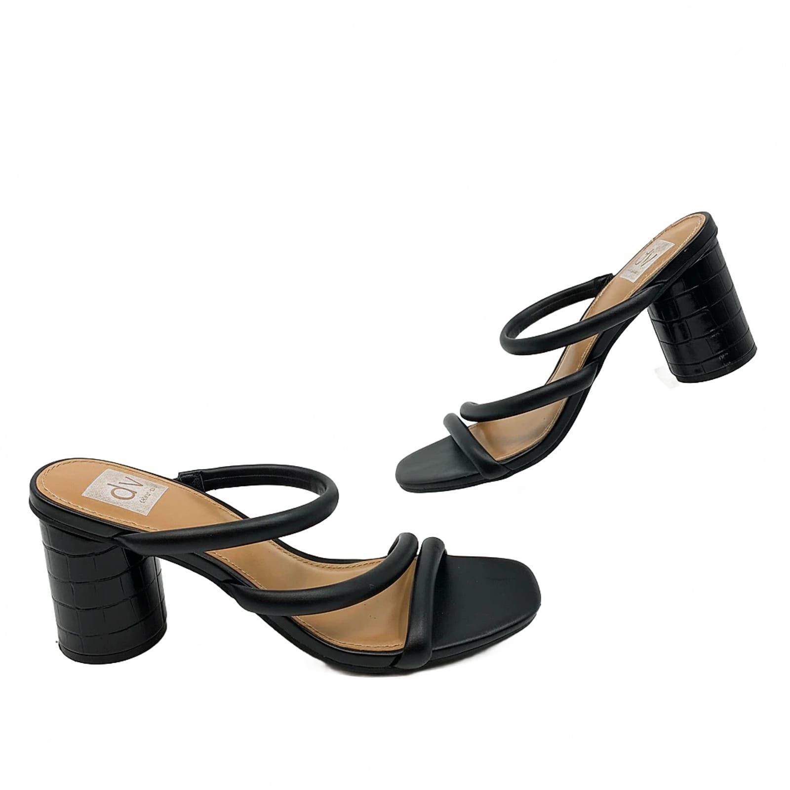 Dolce Vita Black Faux Leather Strappy Heels