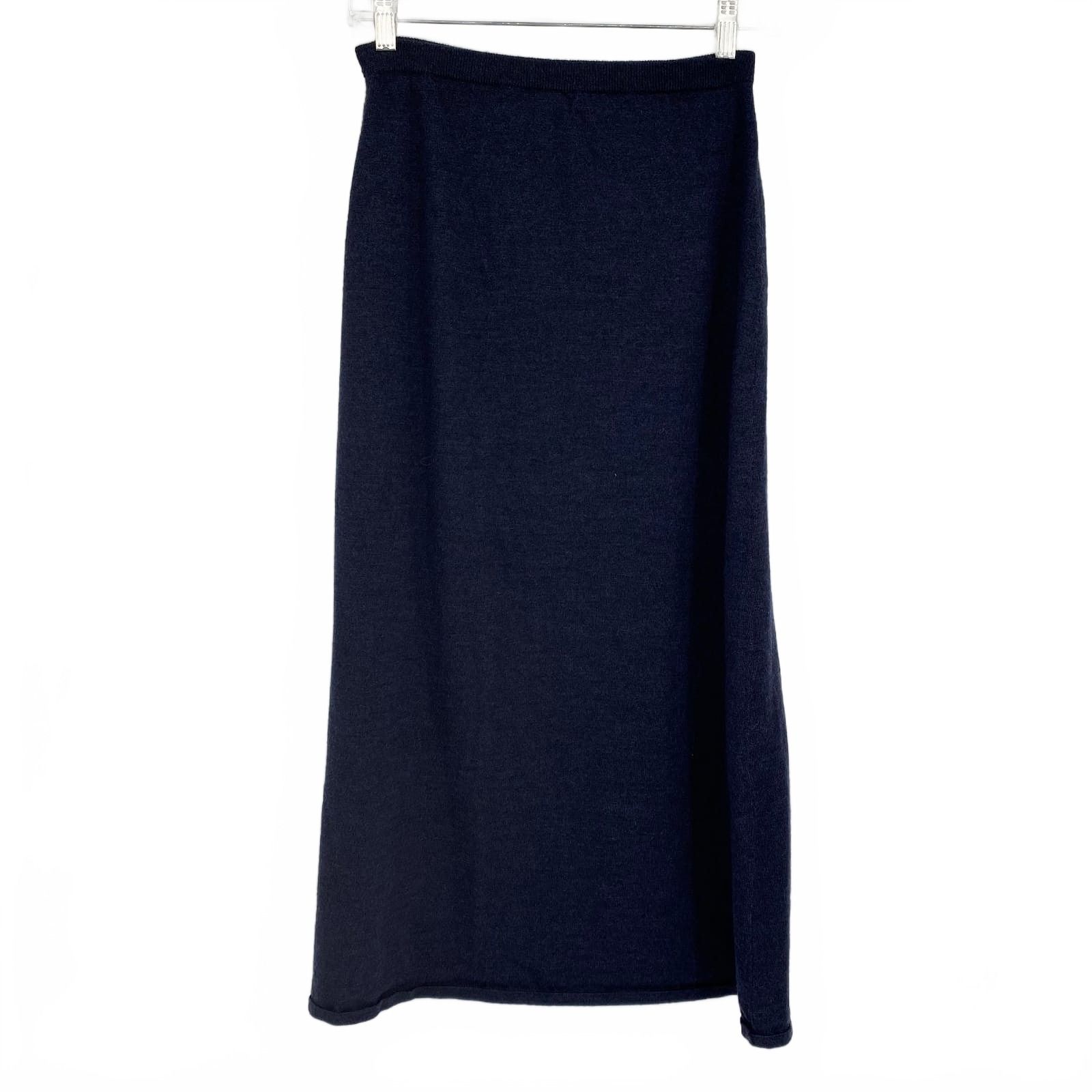 Eileen Fisher Blue Merino Wool Midi Skirt