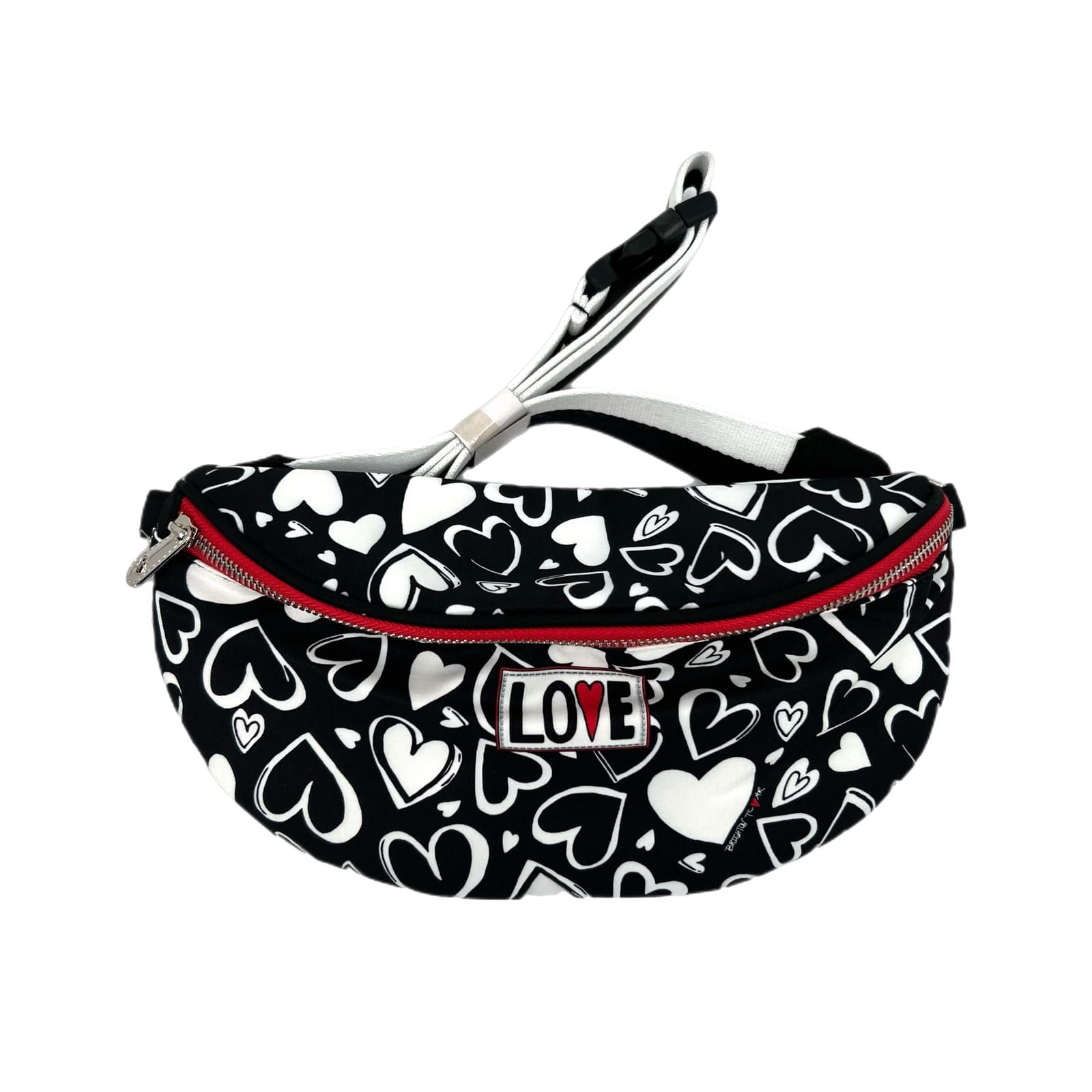 Brighton Black & White Endless Love Heart Print Fanny Pack