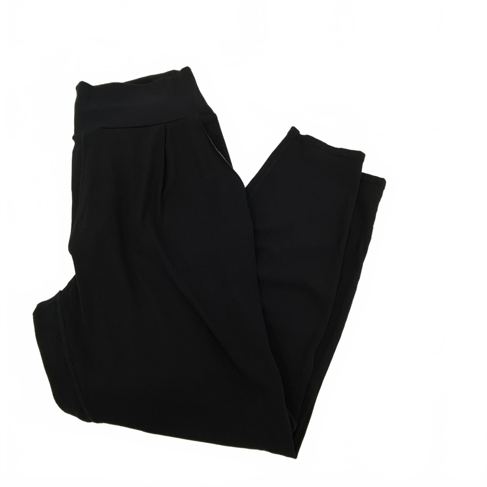 Vuori Black Ribbed Rayon Leggings