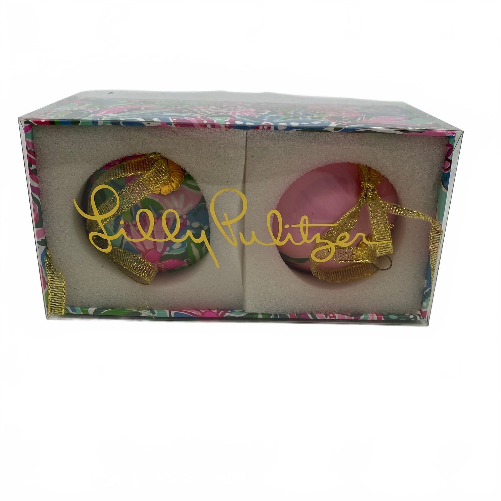 Lilly Pulitzer Pink Green Ornaments