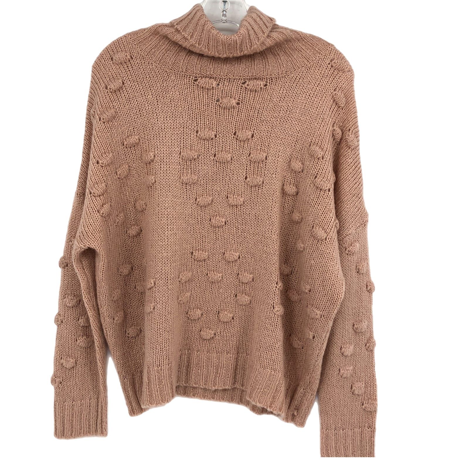 John + Jenn Pink Long Sleeve Turtleneck Sweater