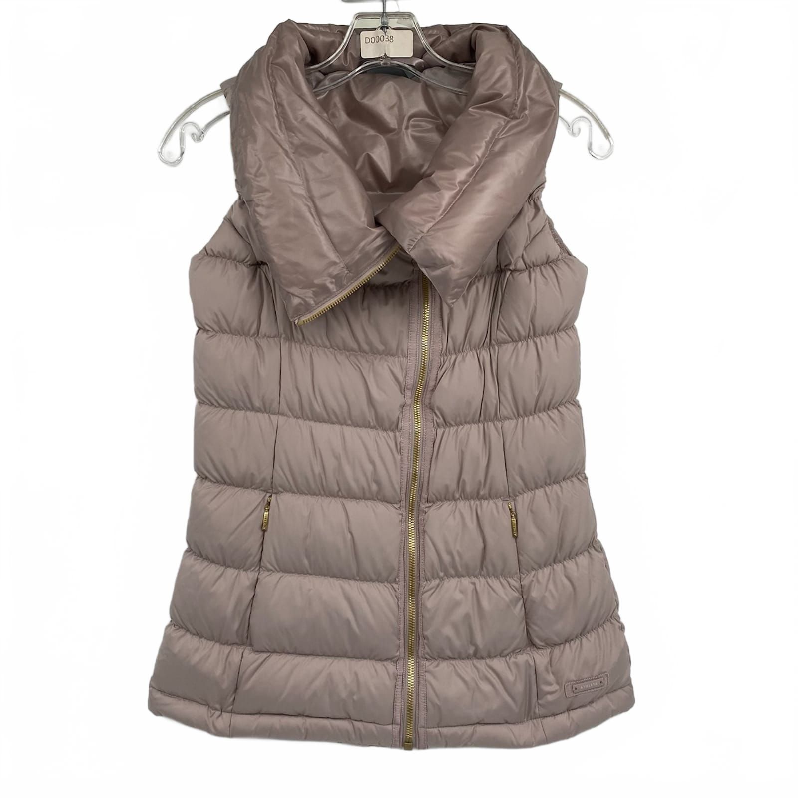 Athleta Blush Pink Taupe Goose Down Puffer Vest