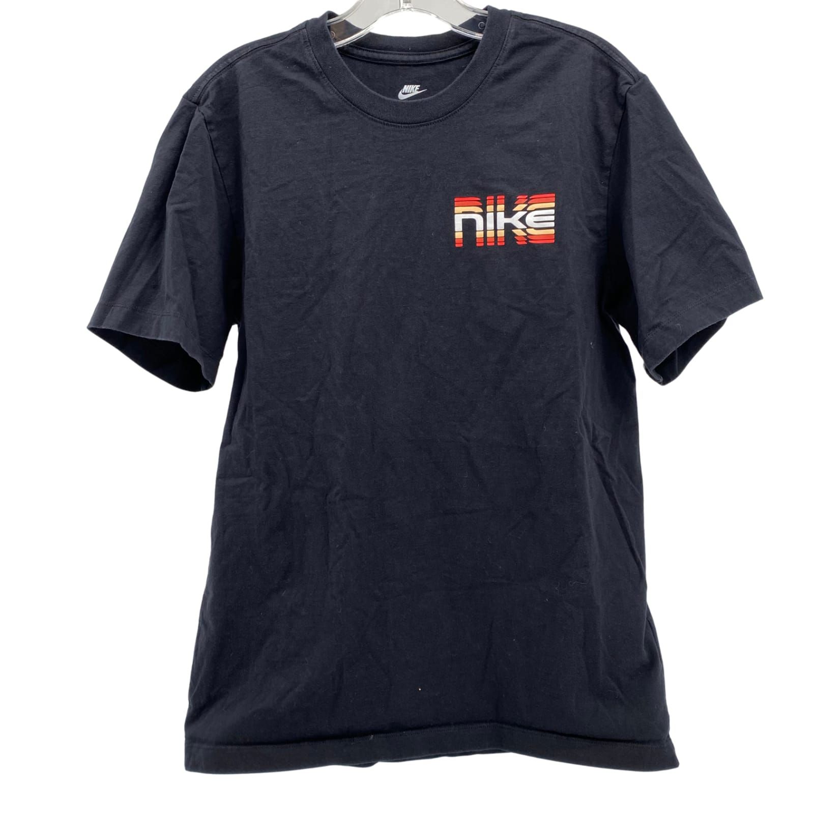 Nike Black Red Shirt Round Neck Short Sleeve
