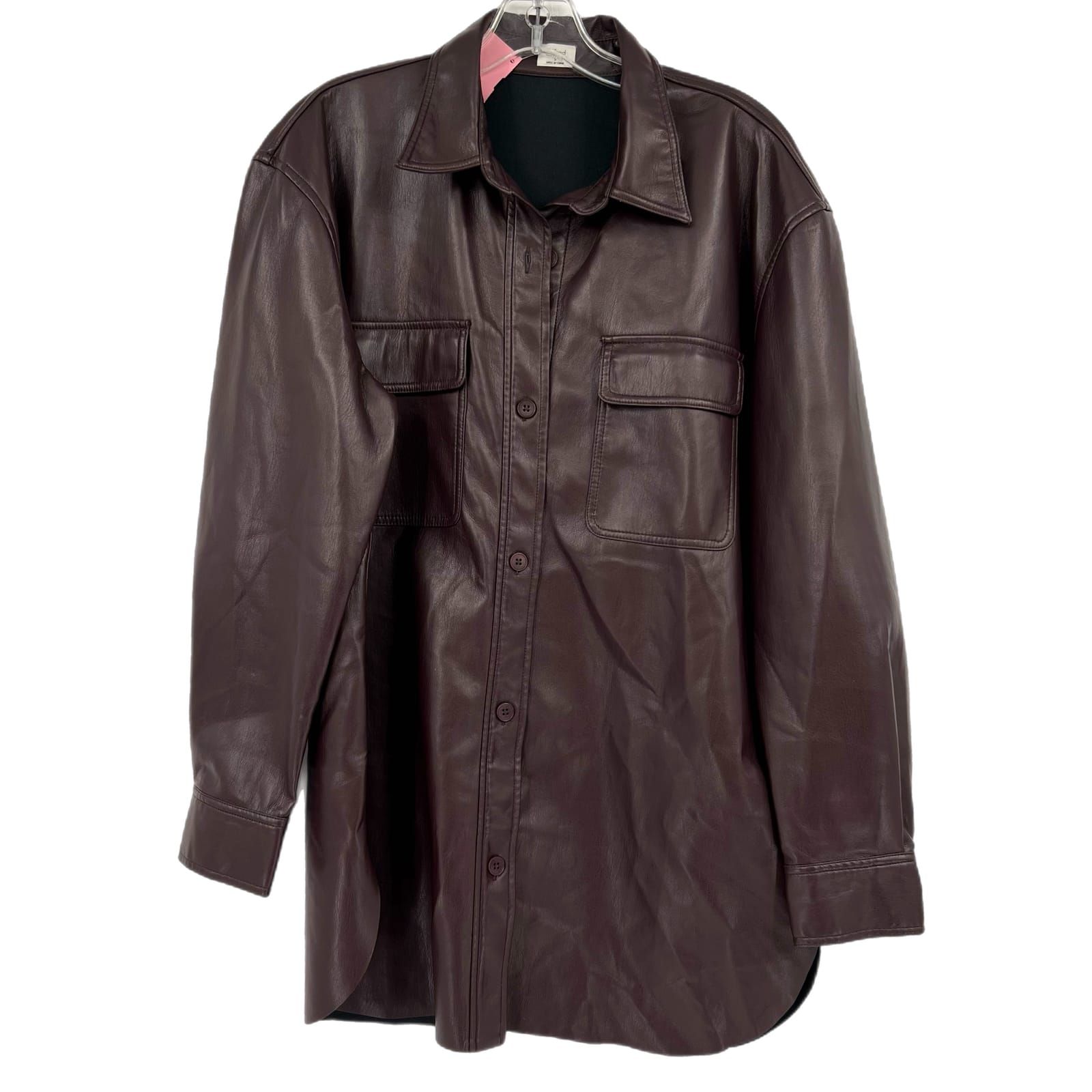 Wilfred Purple Classic Polyurethane Leather Jacket
