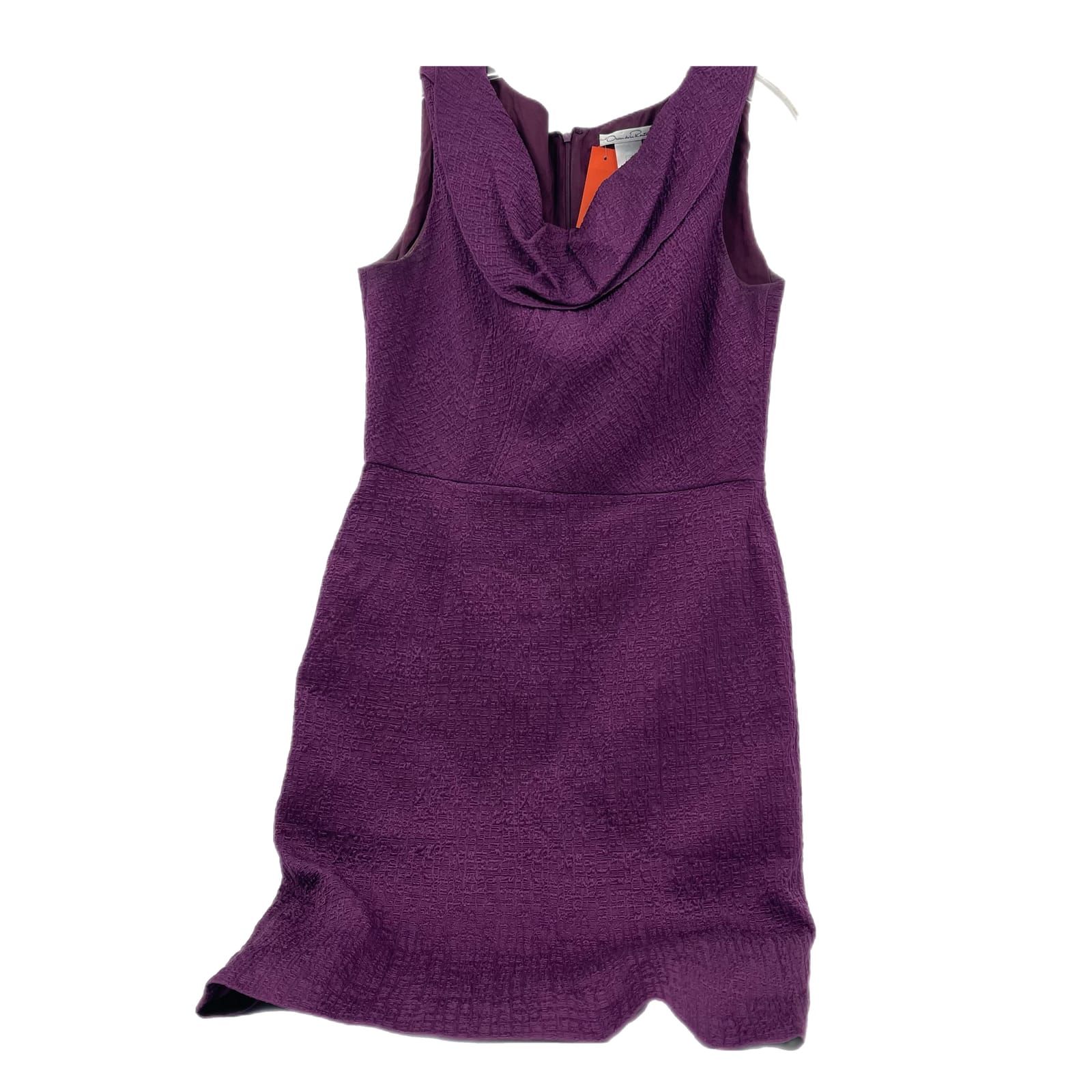 Oscar de la Renta Purple Midi Dress