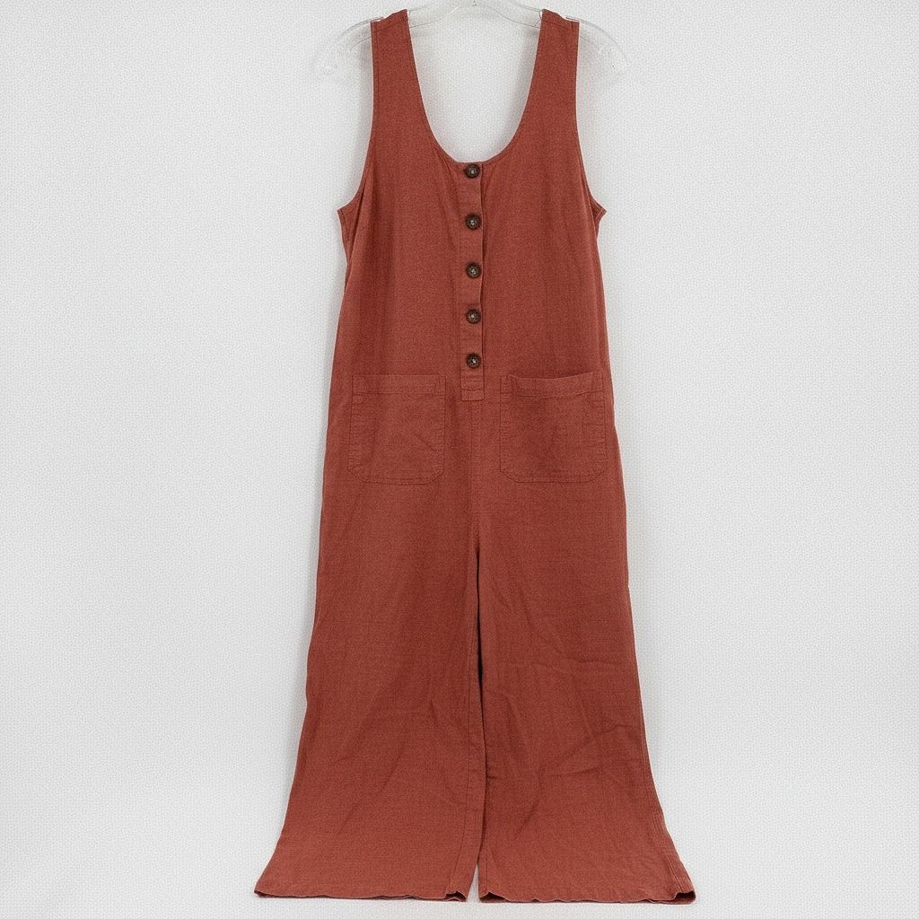 Marine Layer Orange Sydney Button Up Jumpsuit