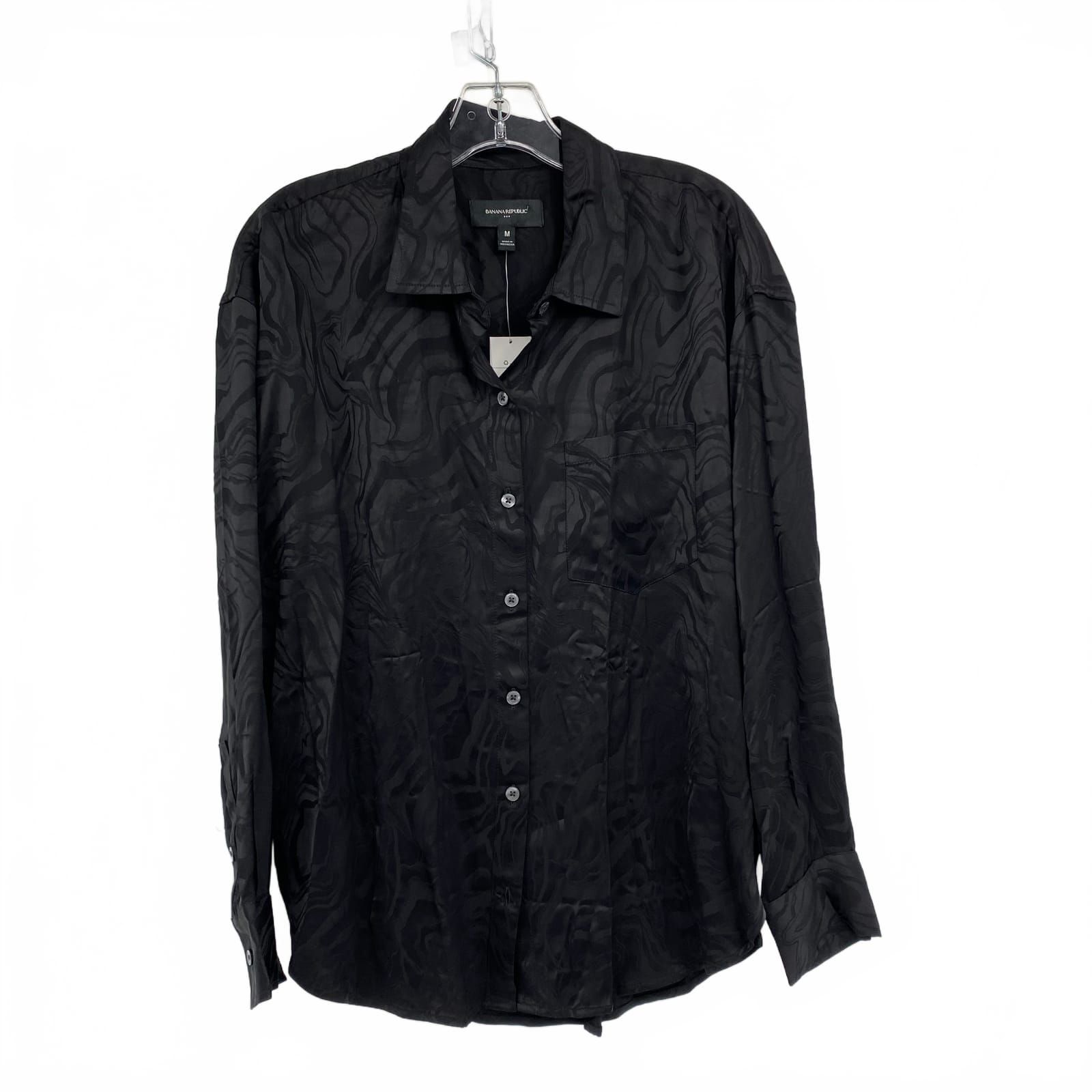 Banana Republic Marble Black Button-Down Shirt