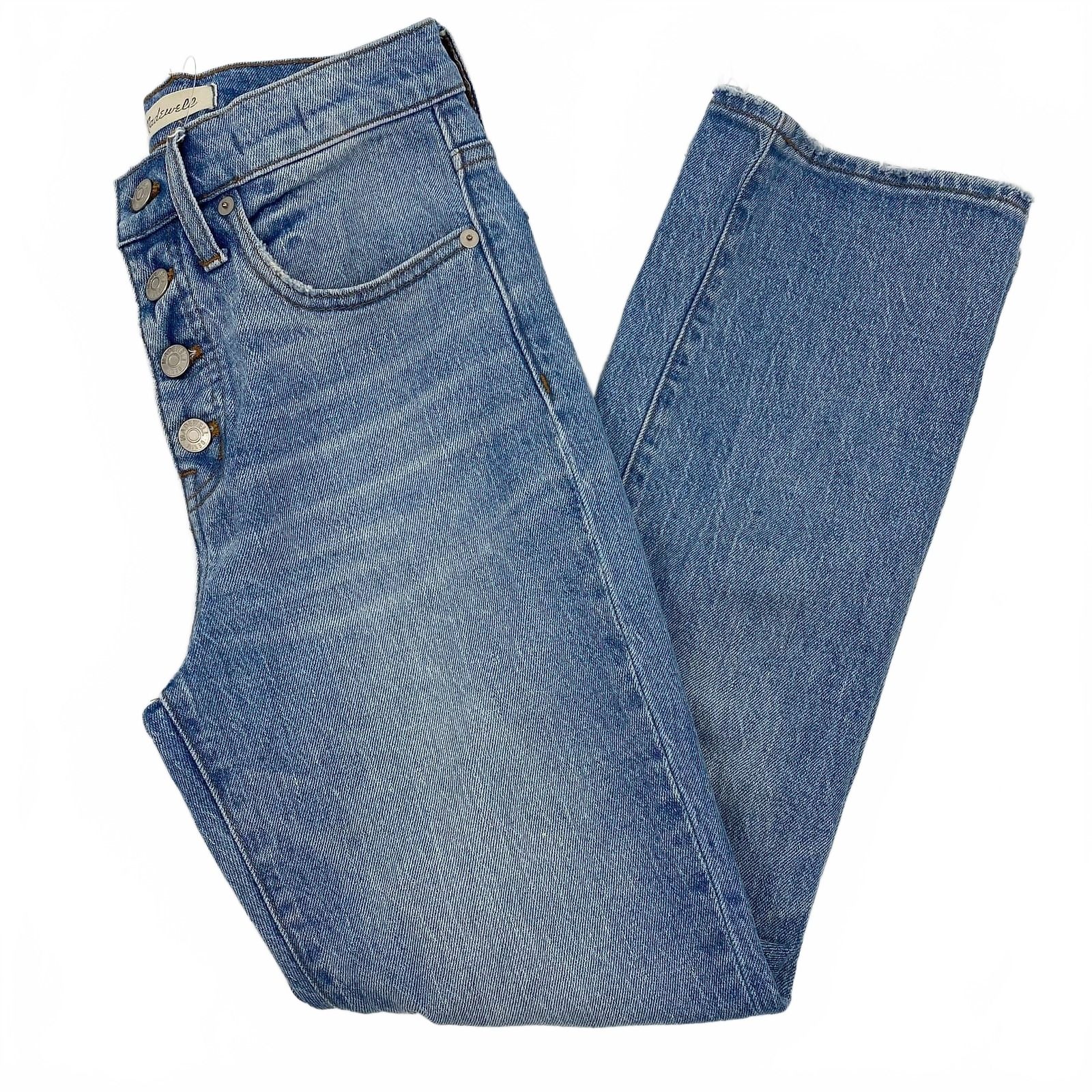 Madewell Light Wash Button Fly Cali Demi-Boot Jeans