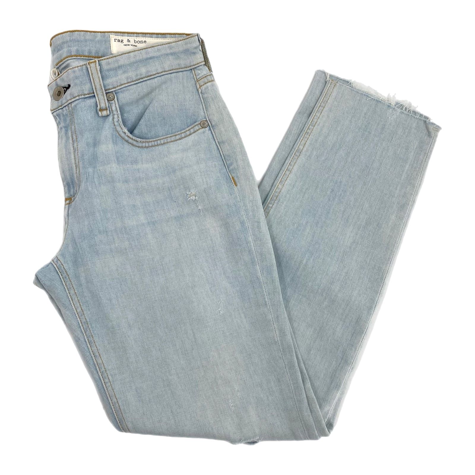 rag & bone Blue Light Wash Boyfriend Jeans