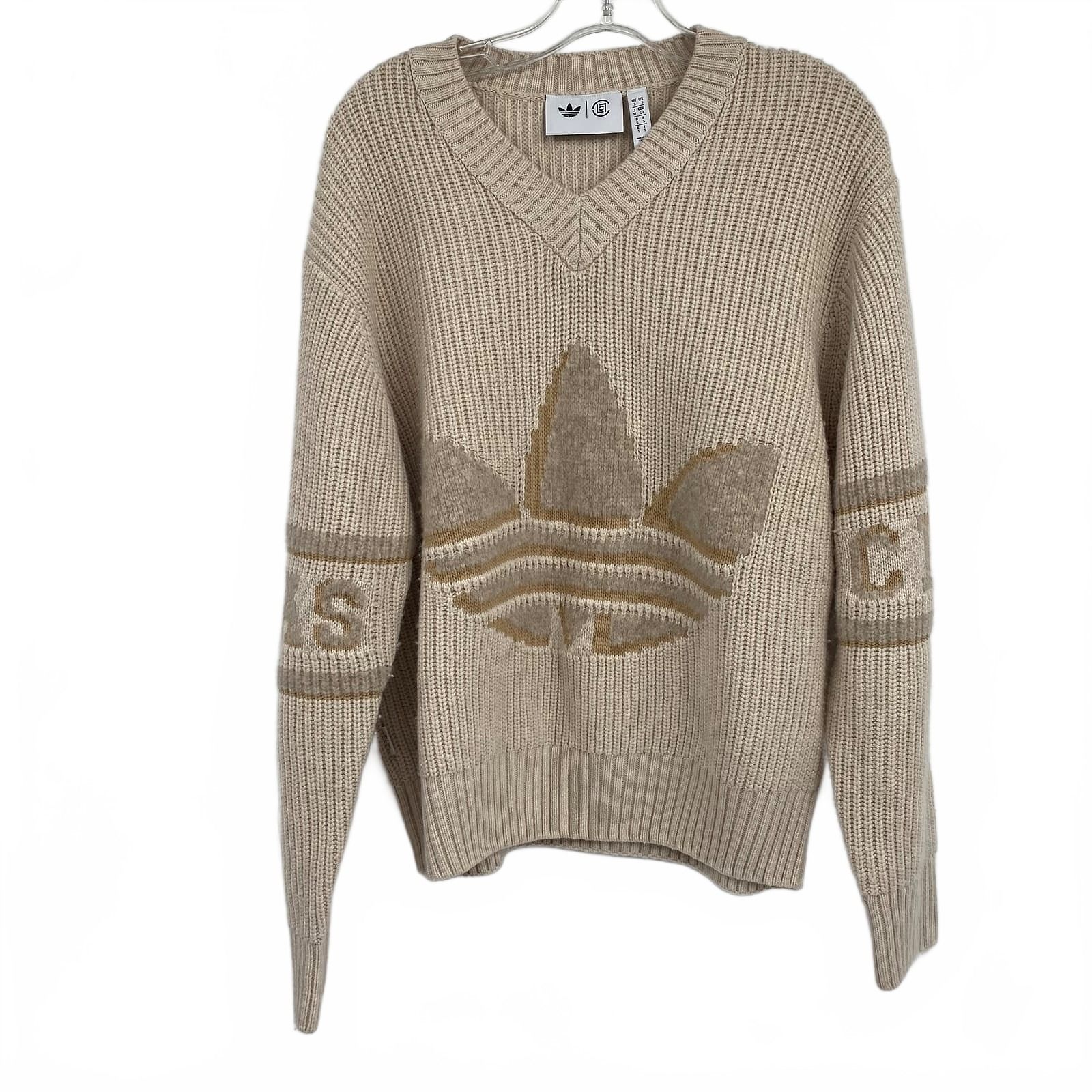 Adidas Wool-Cashmere Cotton V-Neck Pullover