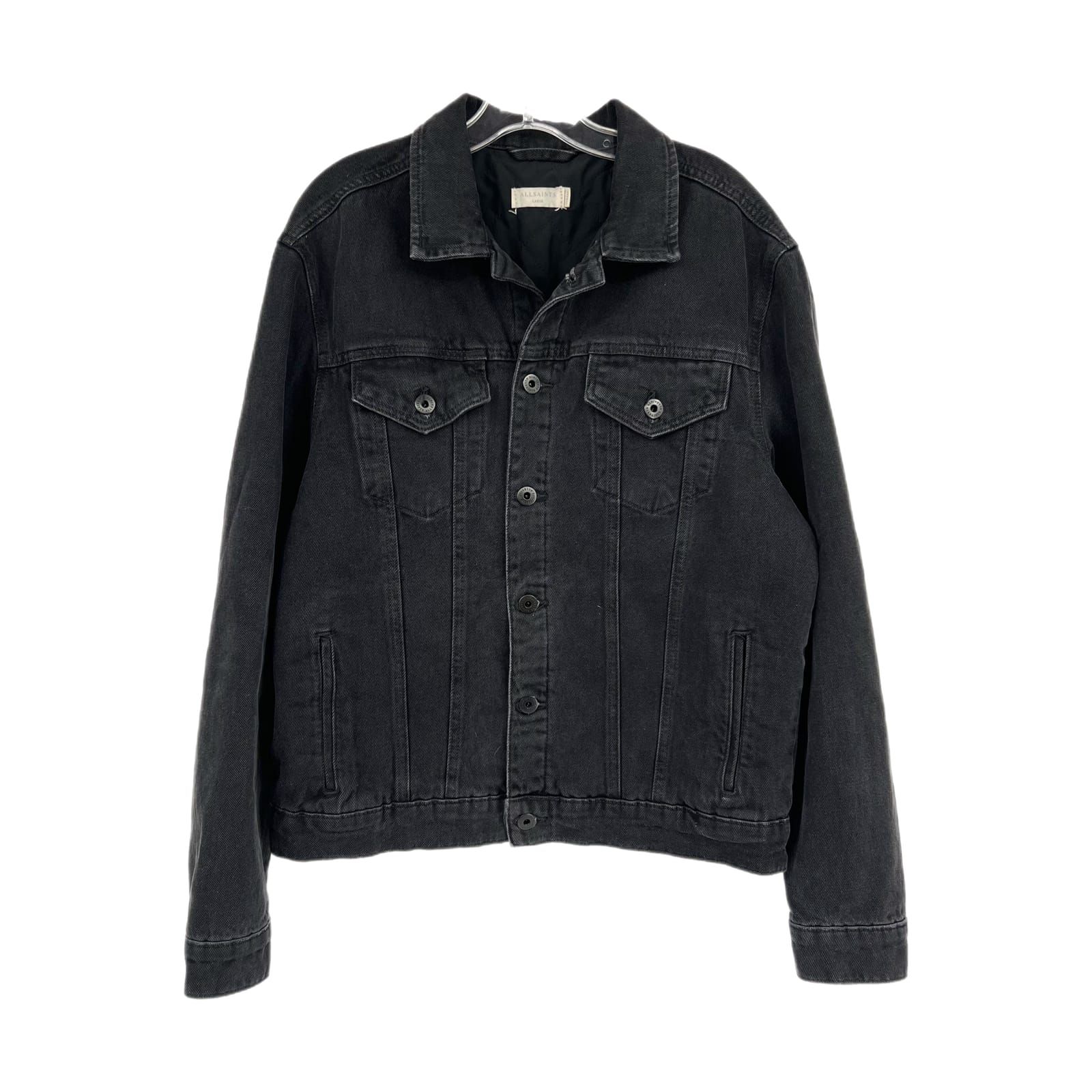 All Saints Black Graphic Denim Jacket