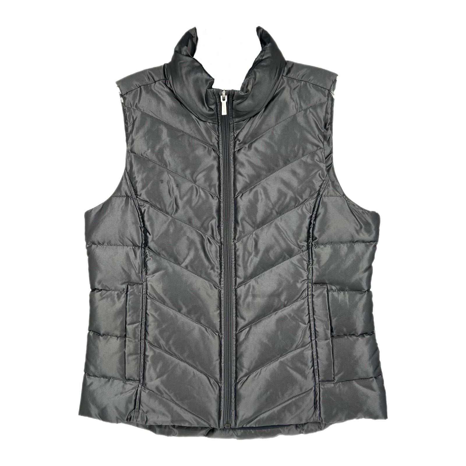 Lands' End Silver Down Filled Puffer Vest