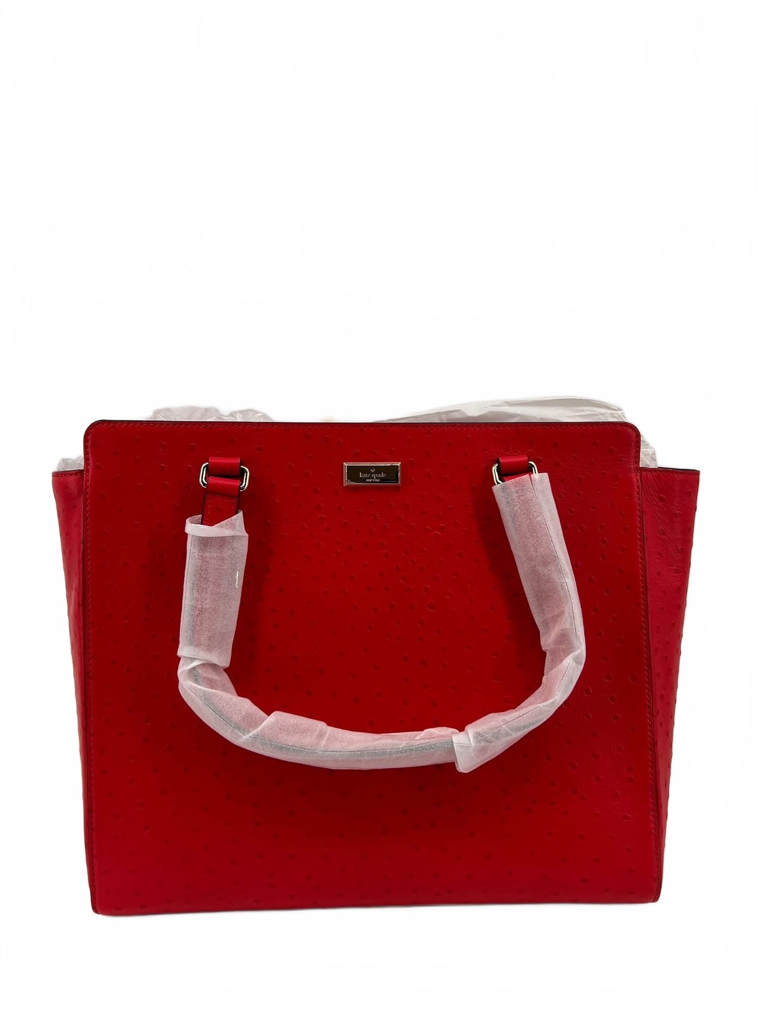 kate spade Red Bristol Drive Ostrich Tote