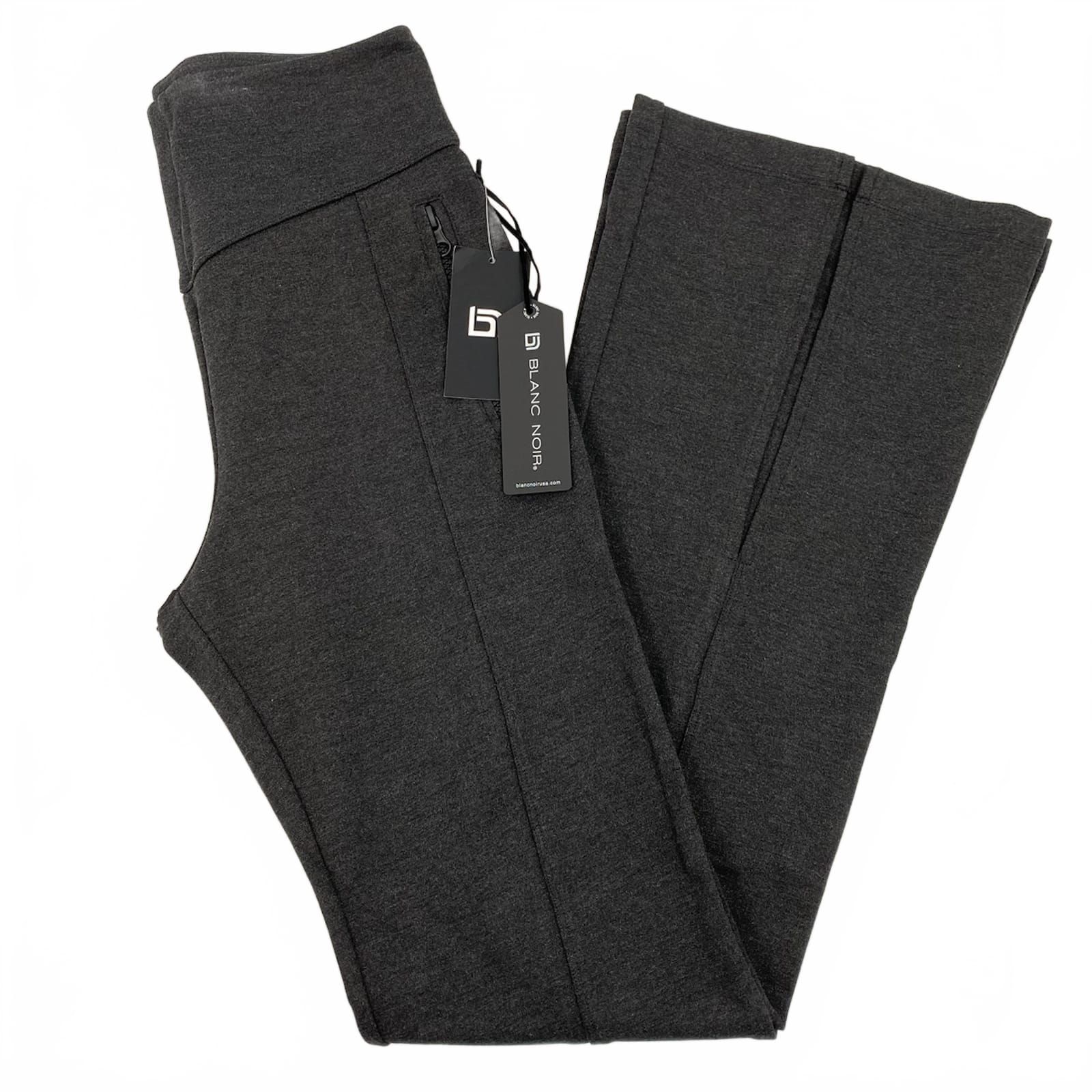 Blanc Noir Gray Cara Split Hem Flare Pants