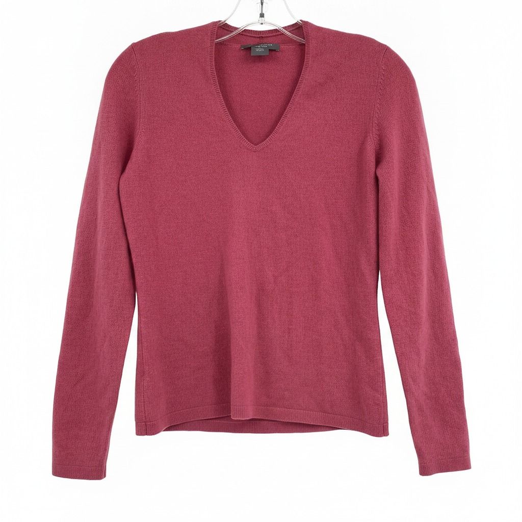 Ann Taylor Pink Cashmere V-Neck Sweater