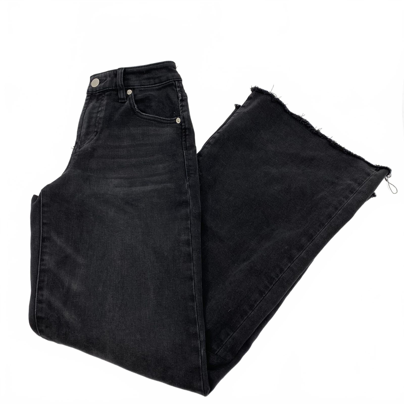 Dear John Black Cotton Blend Wide-Leg Jeans