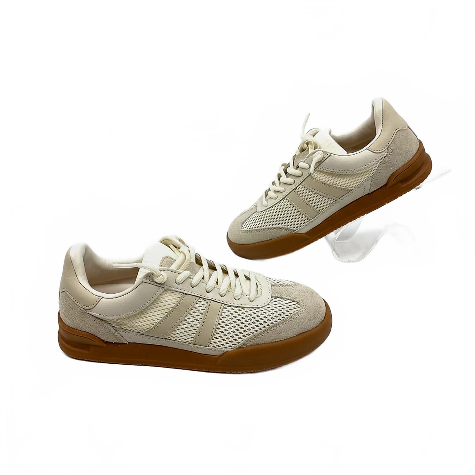 Steve Madden White Beige Leather Sneaker