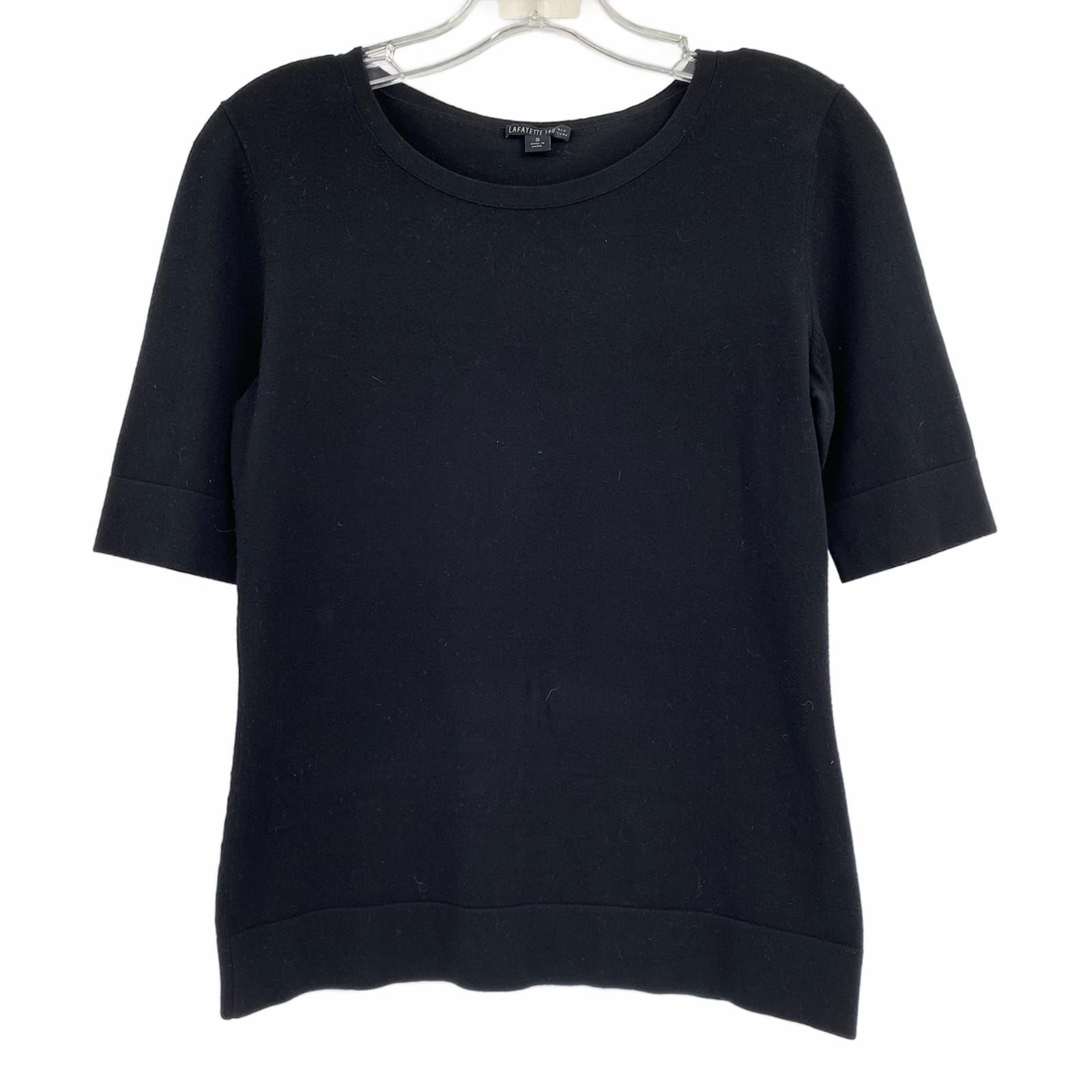 Lafayette 148 Black Knit Short Sleeve Top