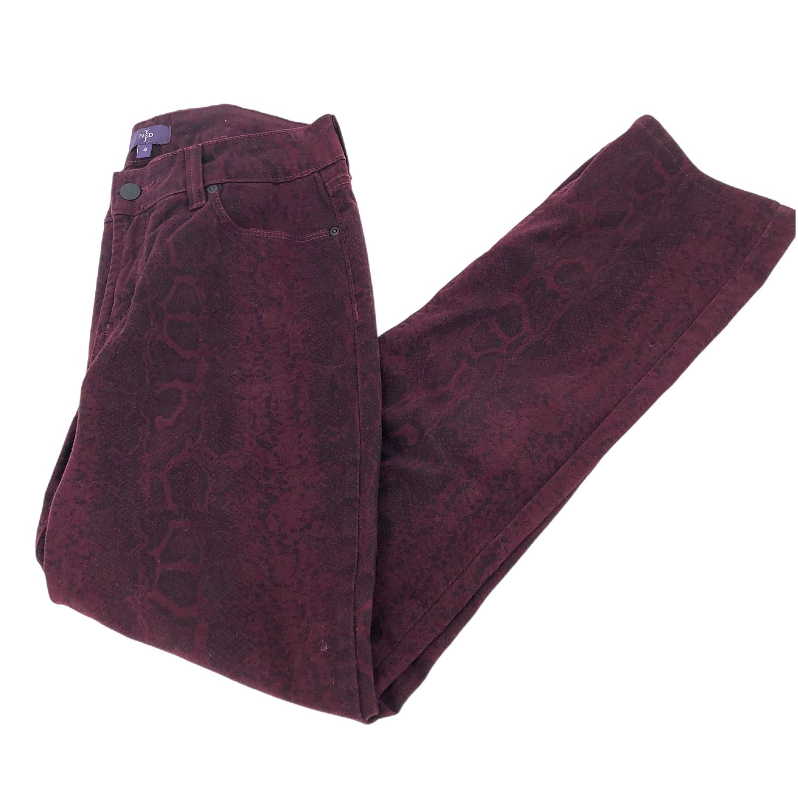 NYDJ Purple & Black Animal Print Skinny Pants