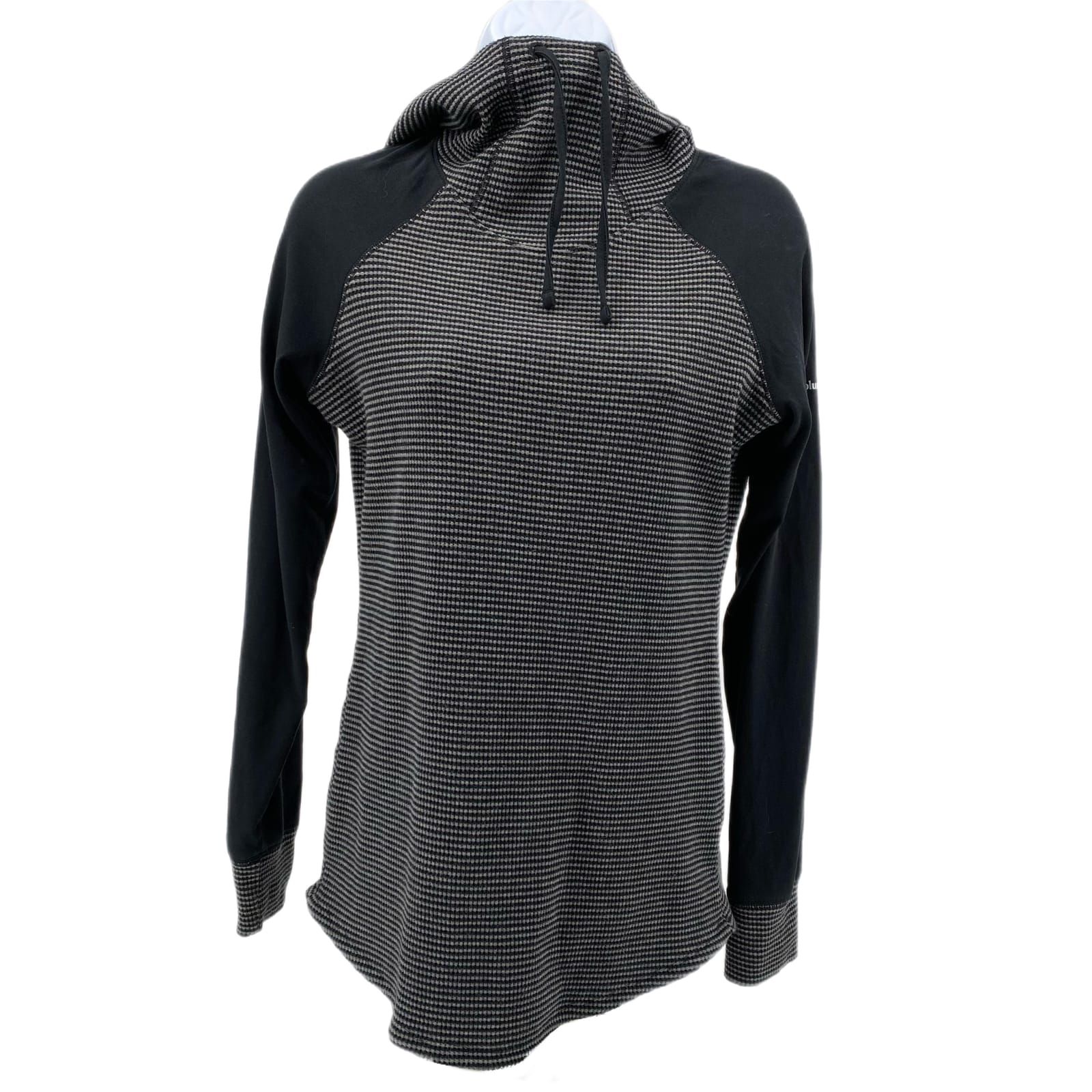 Columbia Gray Black Striped High Neck Sweatshirt
