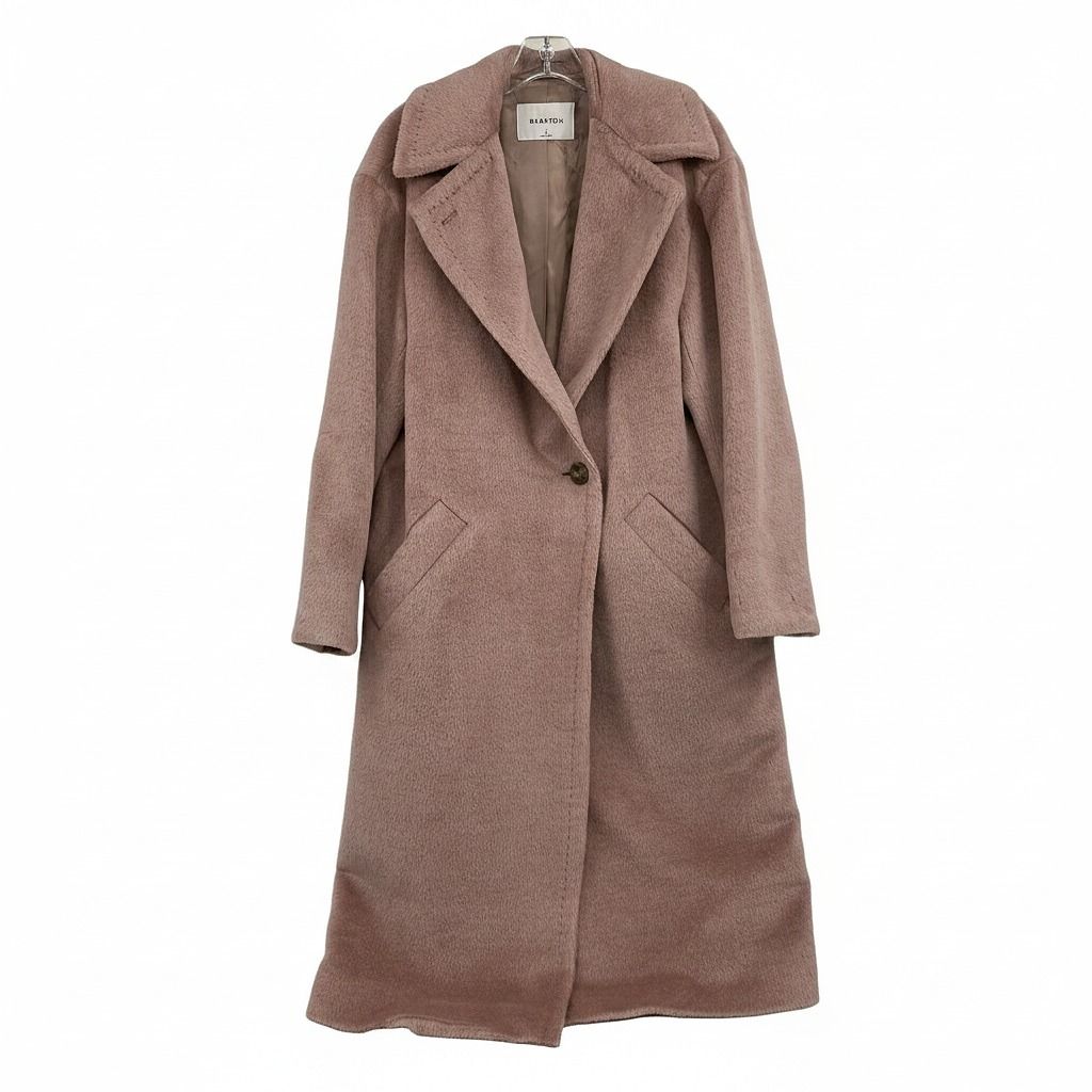 Babaton Pink Fuzzy Trench Coat