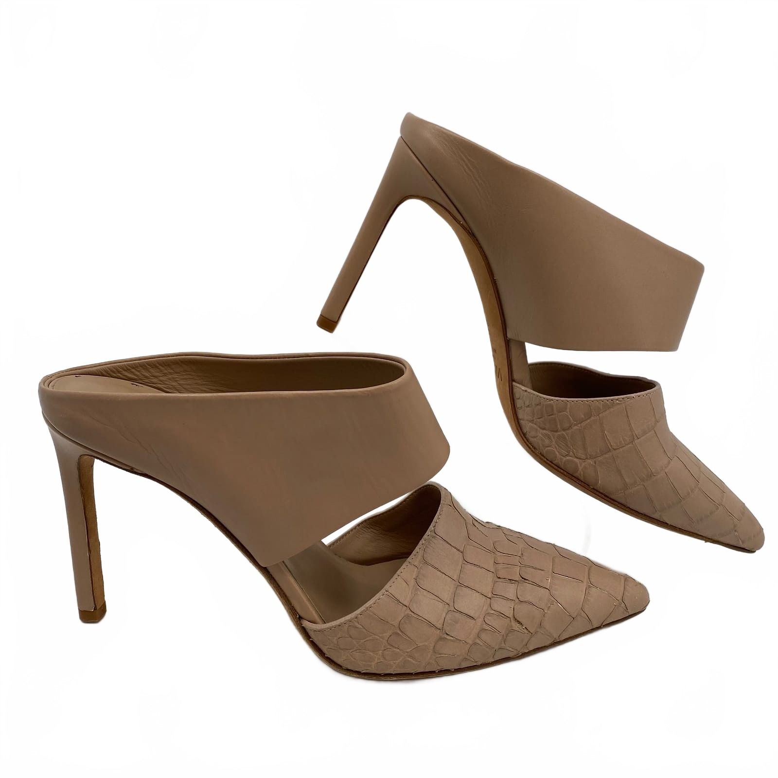 Vince Tan Heels Embossed Cut-Out Strappy