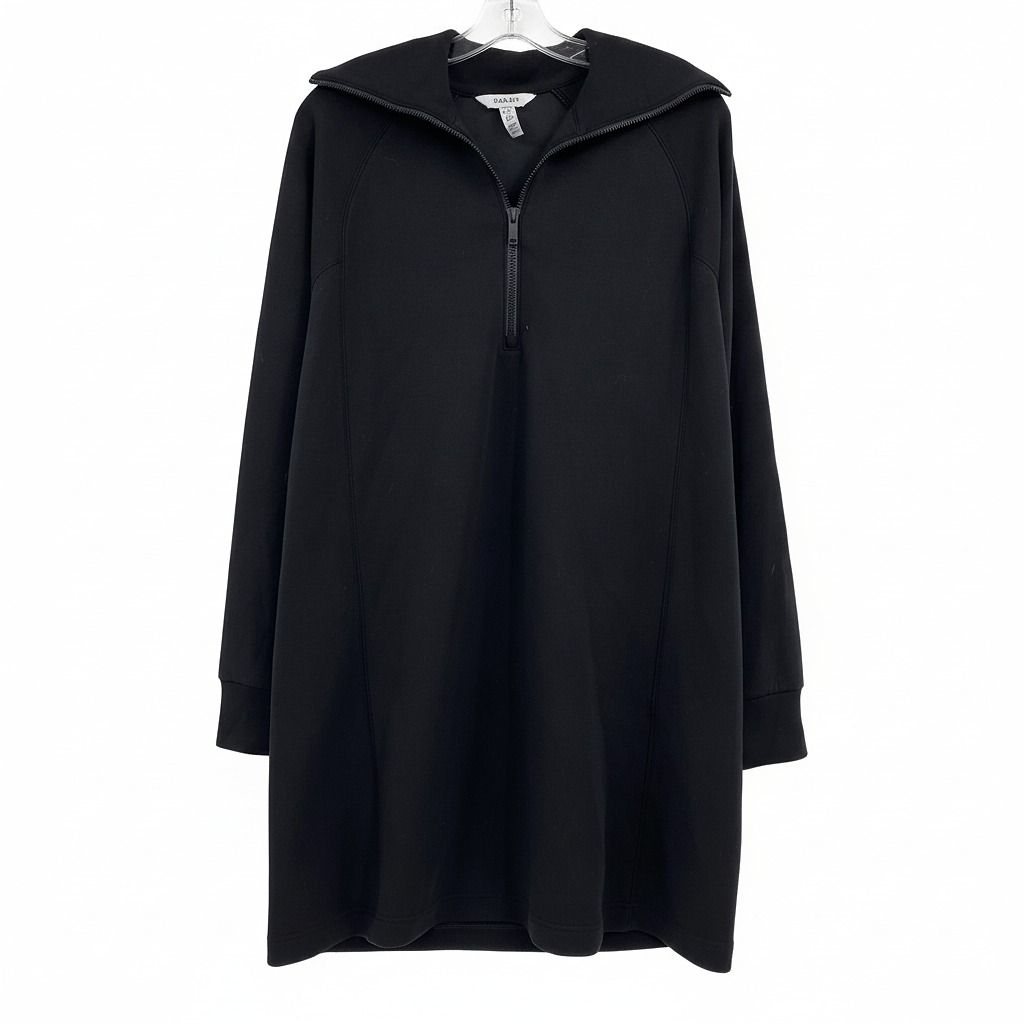 SPANX Black Mini Dress 1/4 Zip Sweatshirt