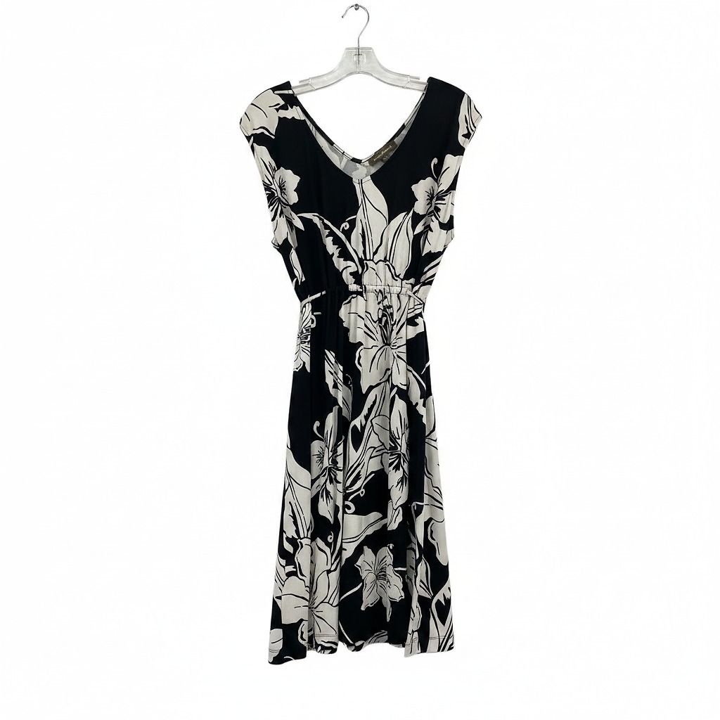 Tommy Bahama Black White Floral Midi Dress