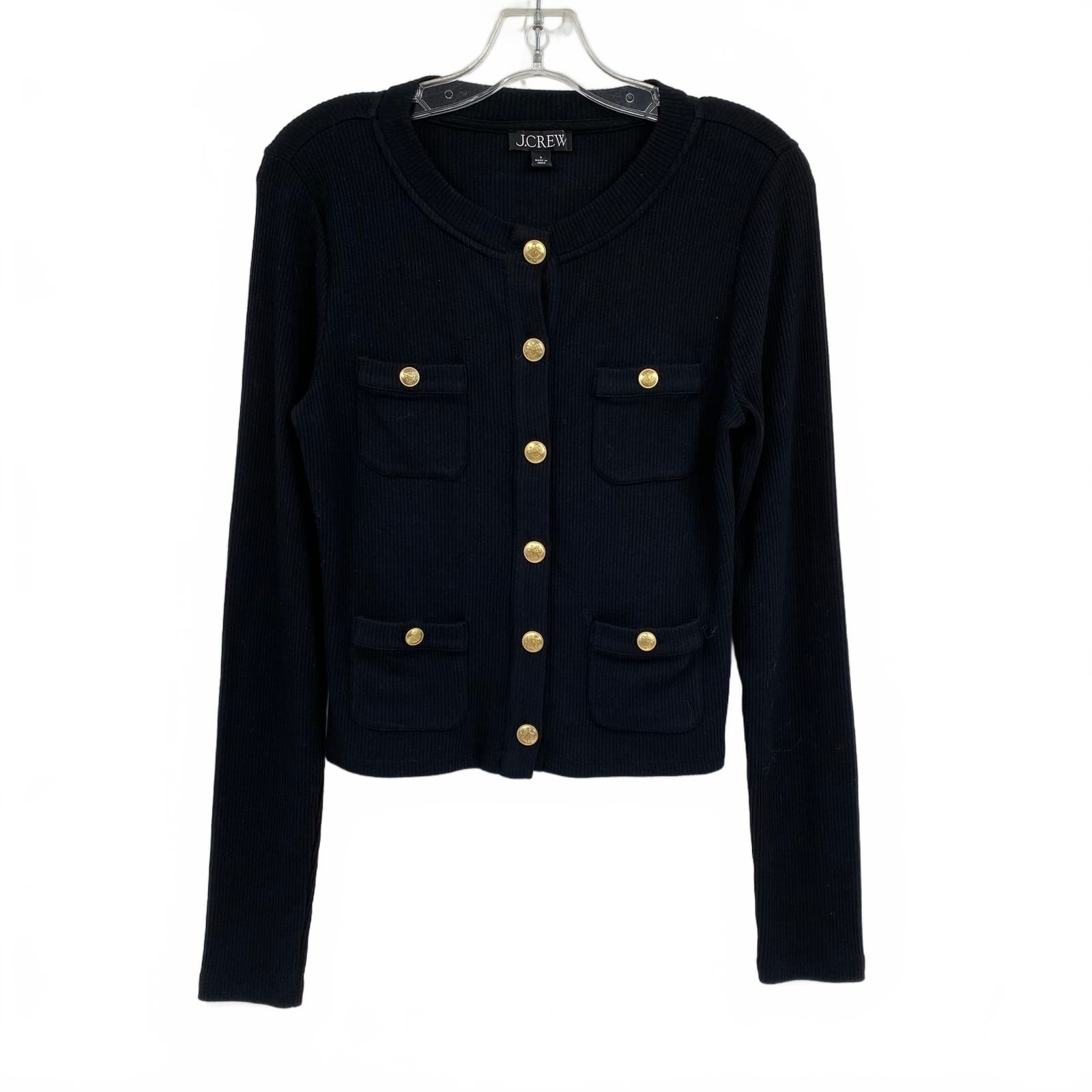 J. Crew Black Cotton Blend Cardigan